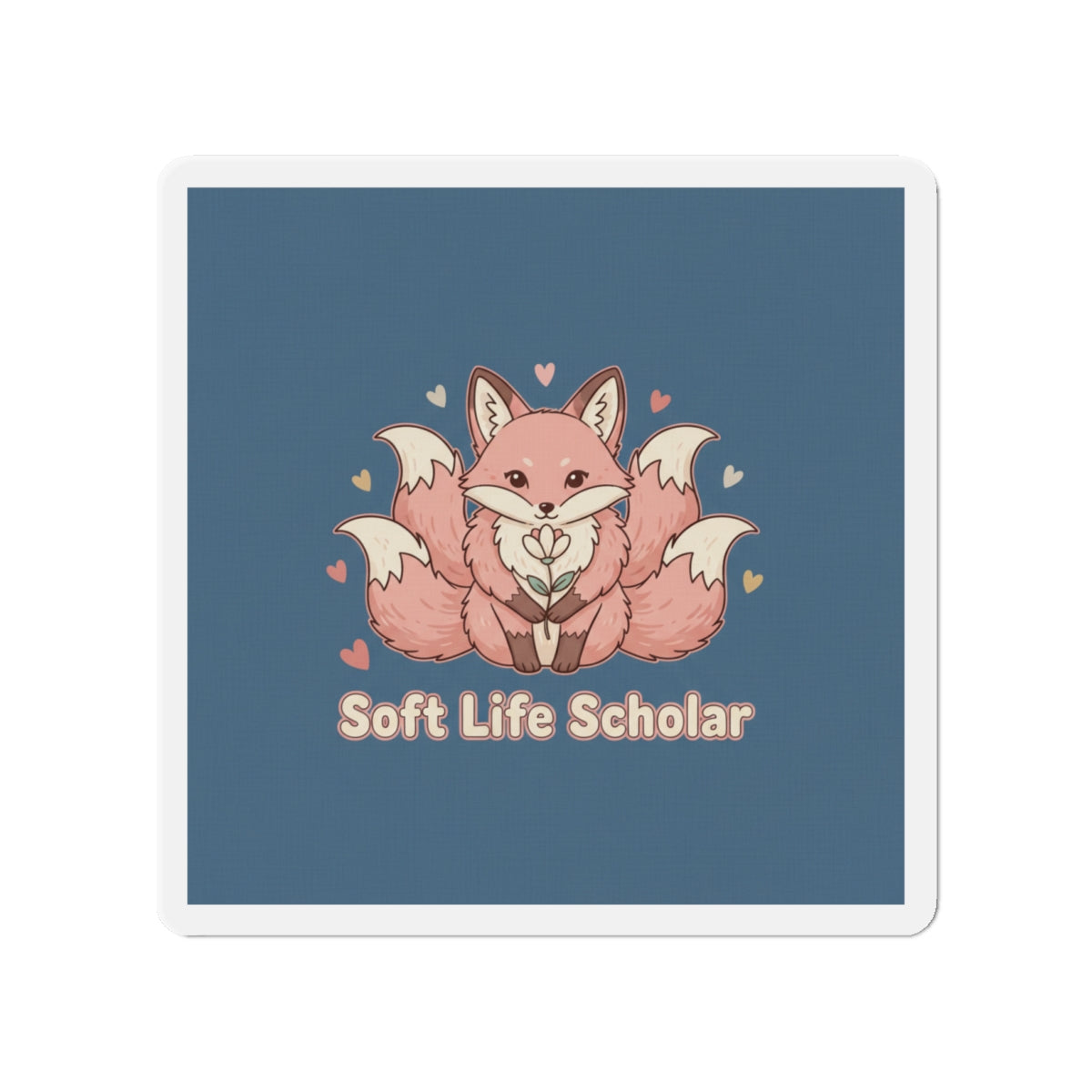 Kitsune Die-Cut Magnet – Soft Life Scholar