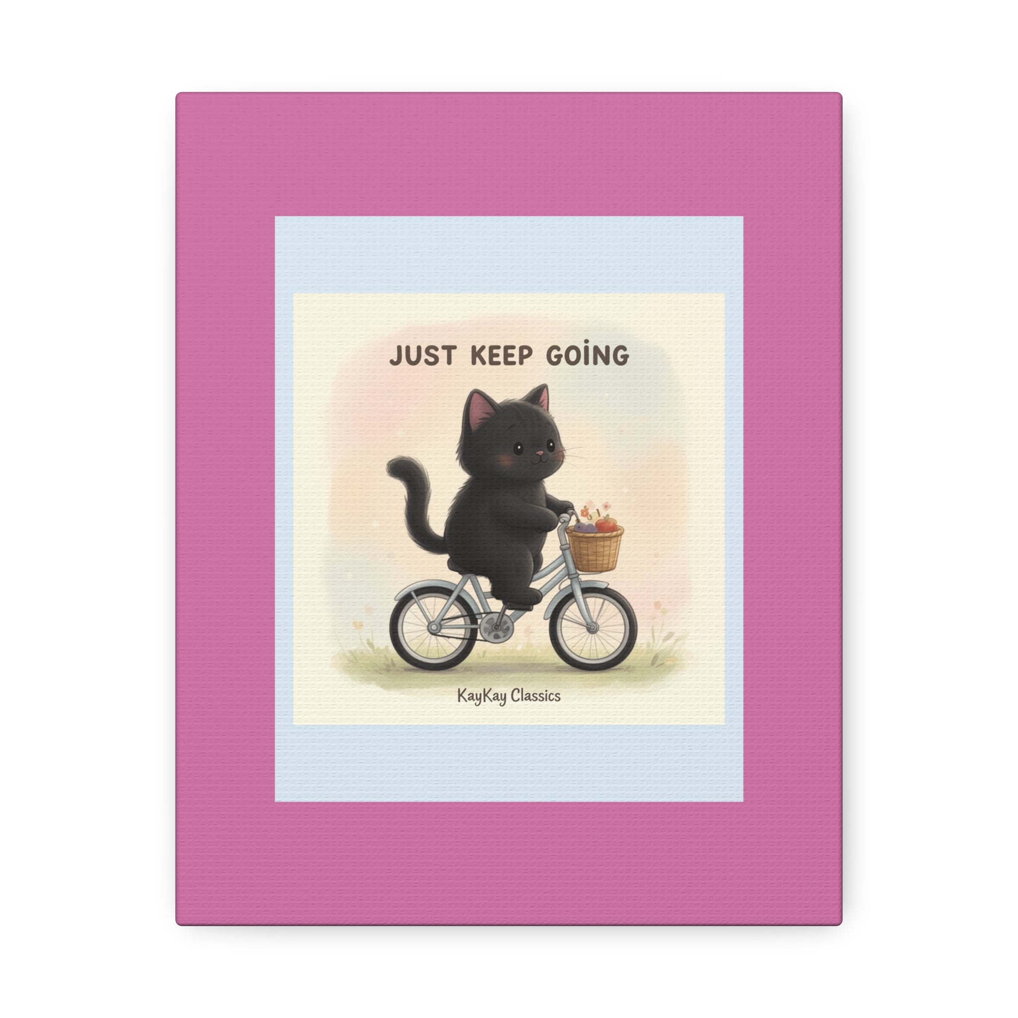 "Just Keep Going" Black Cat Canvas | College Girl Gift | Fashion | KayKay Classics