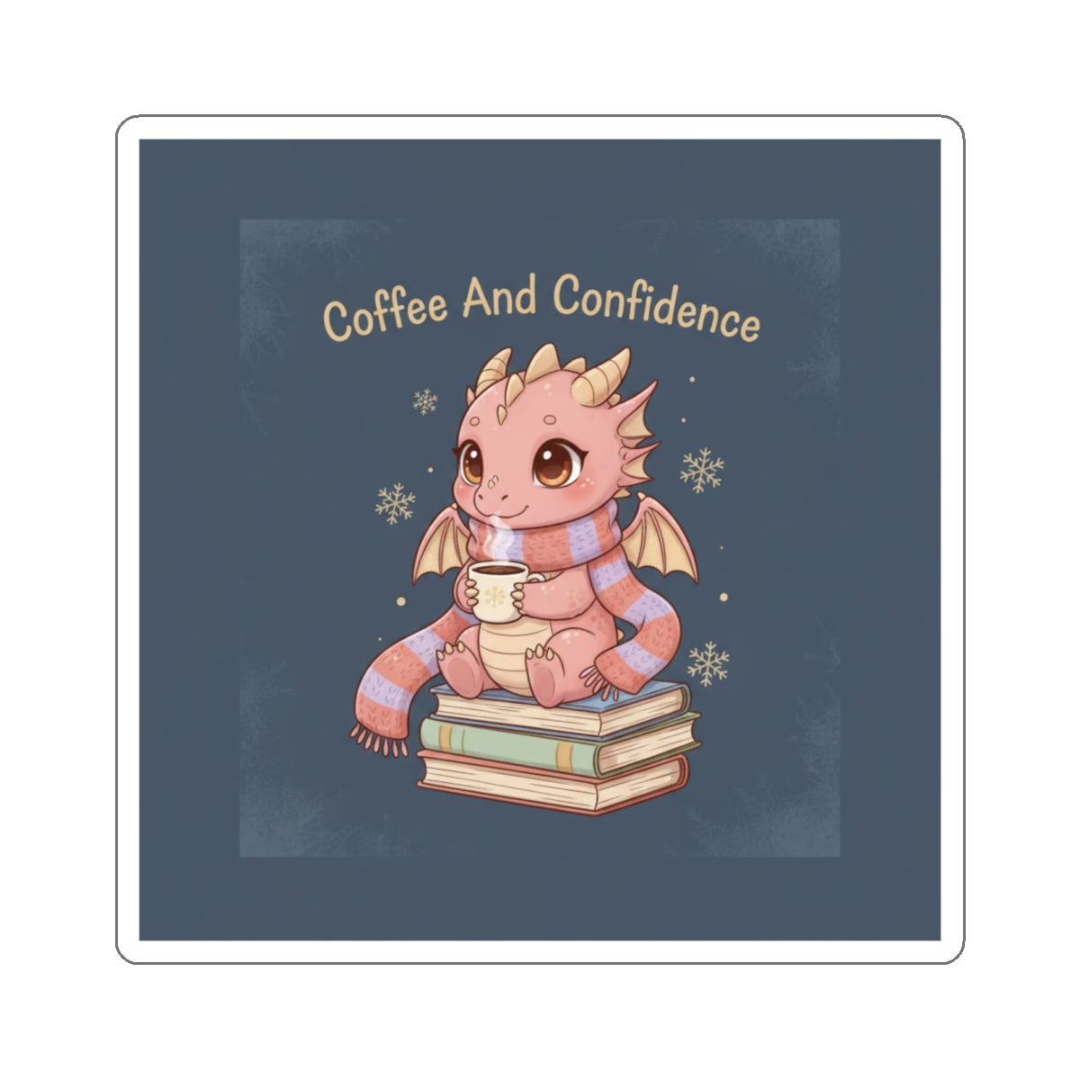 Dragon Die-Cut Sticker – Coffee and Confidence