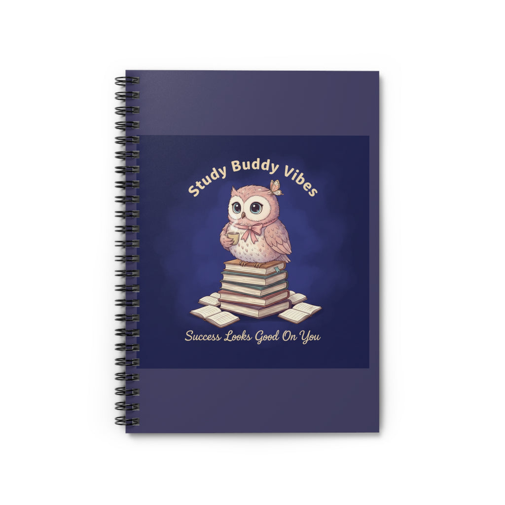 Owl Spiral Notebook – Study Buddy Vibes Success Looks Good on