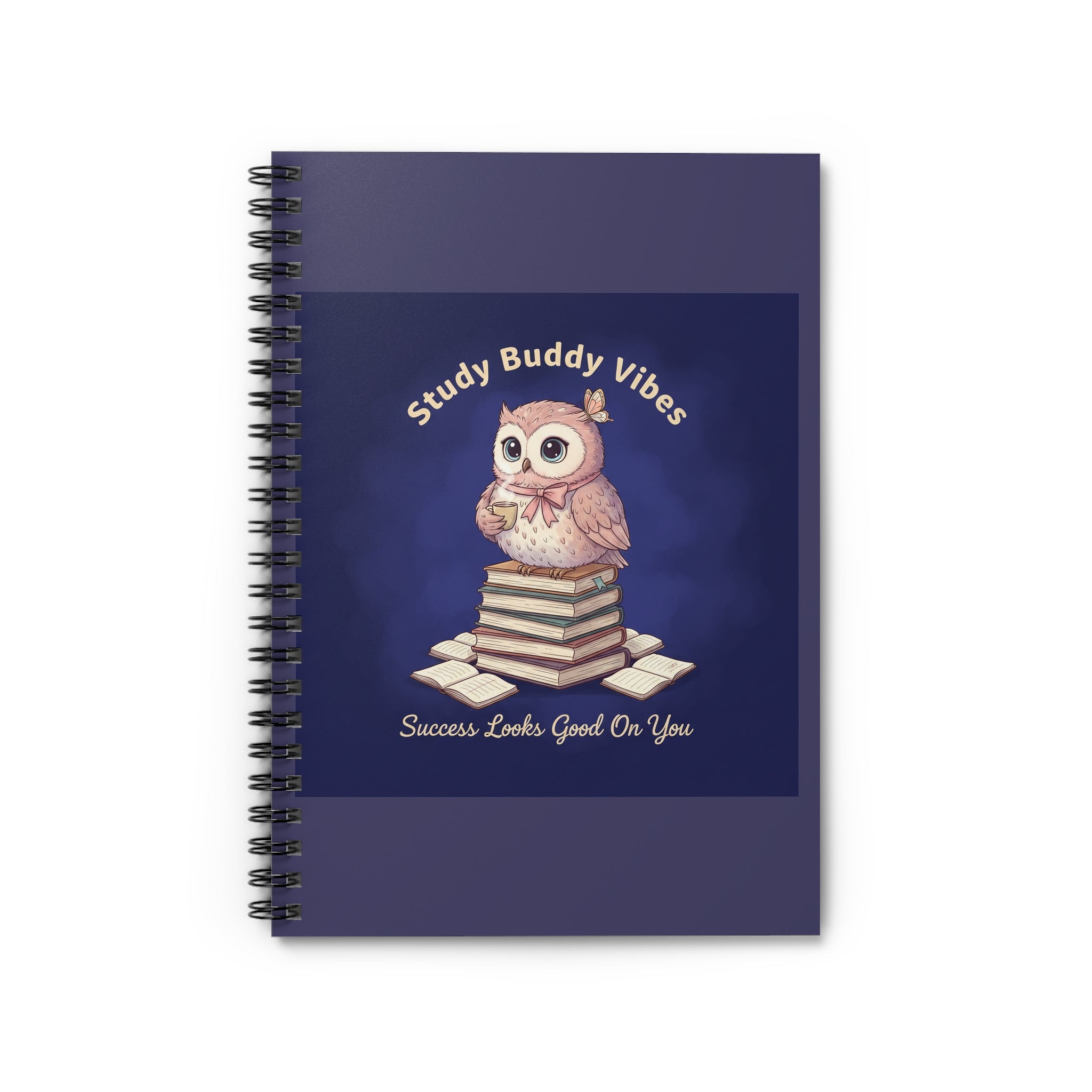 Owl Spiral Notebook – Study Buddy Vibes Success Looks Good on