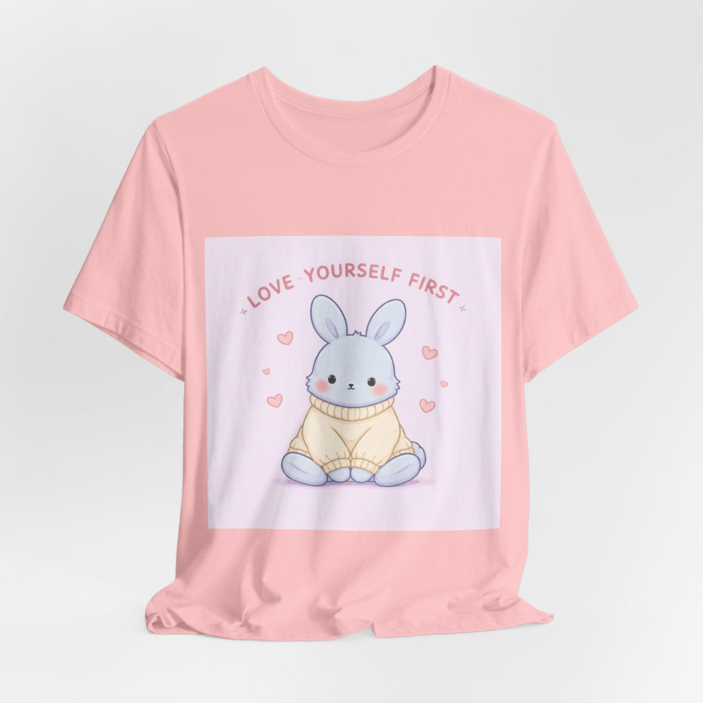 "LOVE YOURSELF FIRST" Black Cat Women Tee | College Girl Gift | Fashion | KayKay Classics