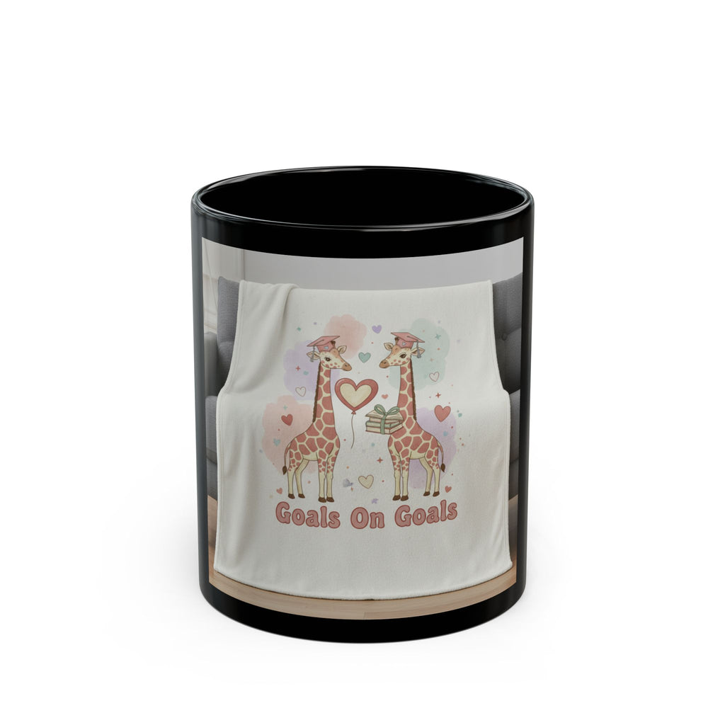 Goals On Goals Giraffe Black Mug 11oz