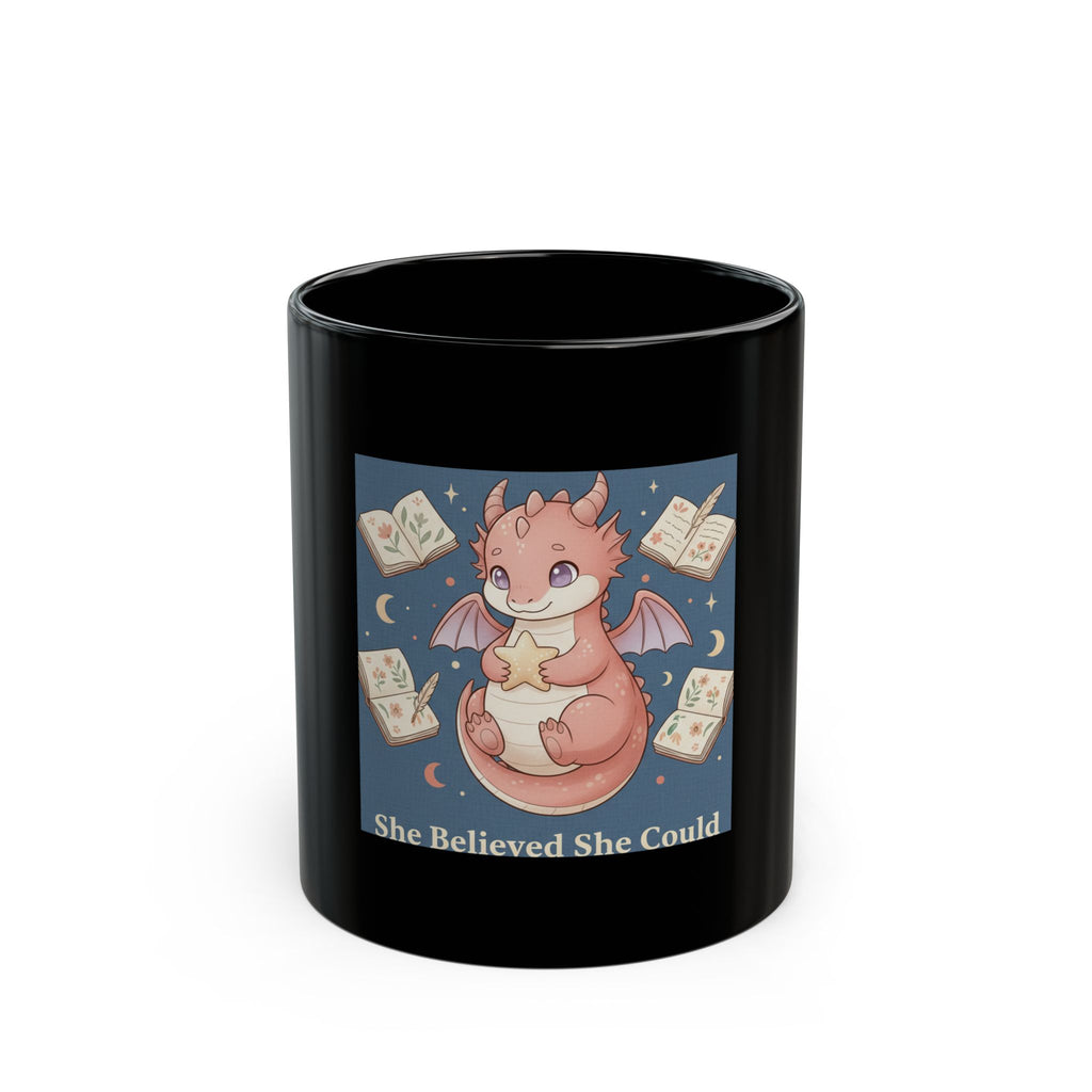 Dragon Black Mug 11oz – She Believed She Could