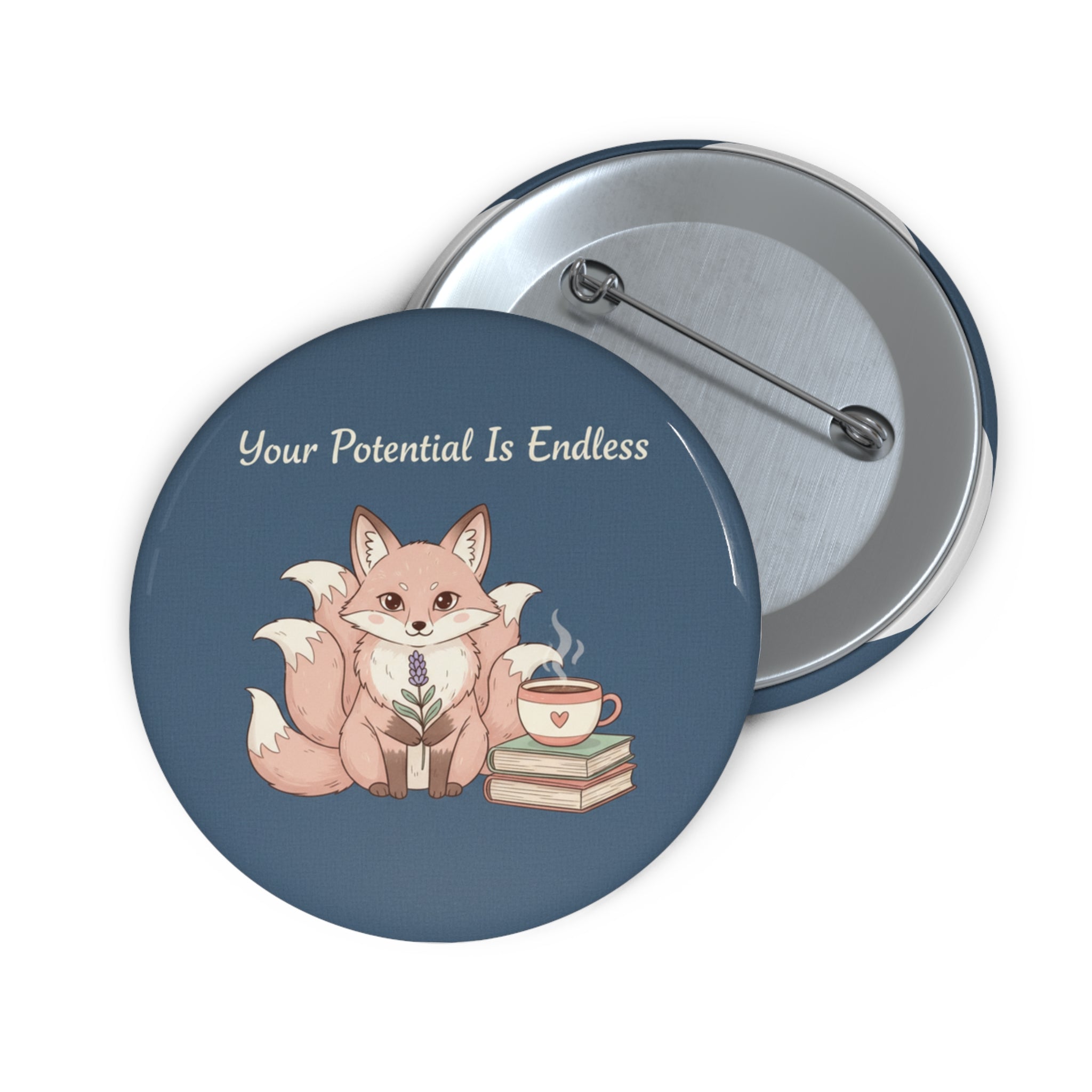 Kitsune Pin Button – Your Potential is Endless