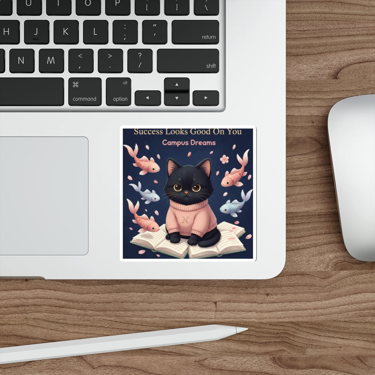 Black Cat Die-Cut Sticker – Success Looks Good on You Campus Dreams