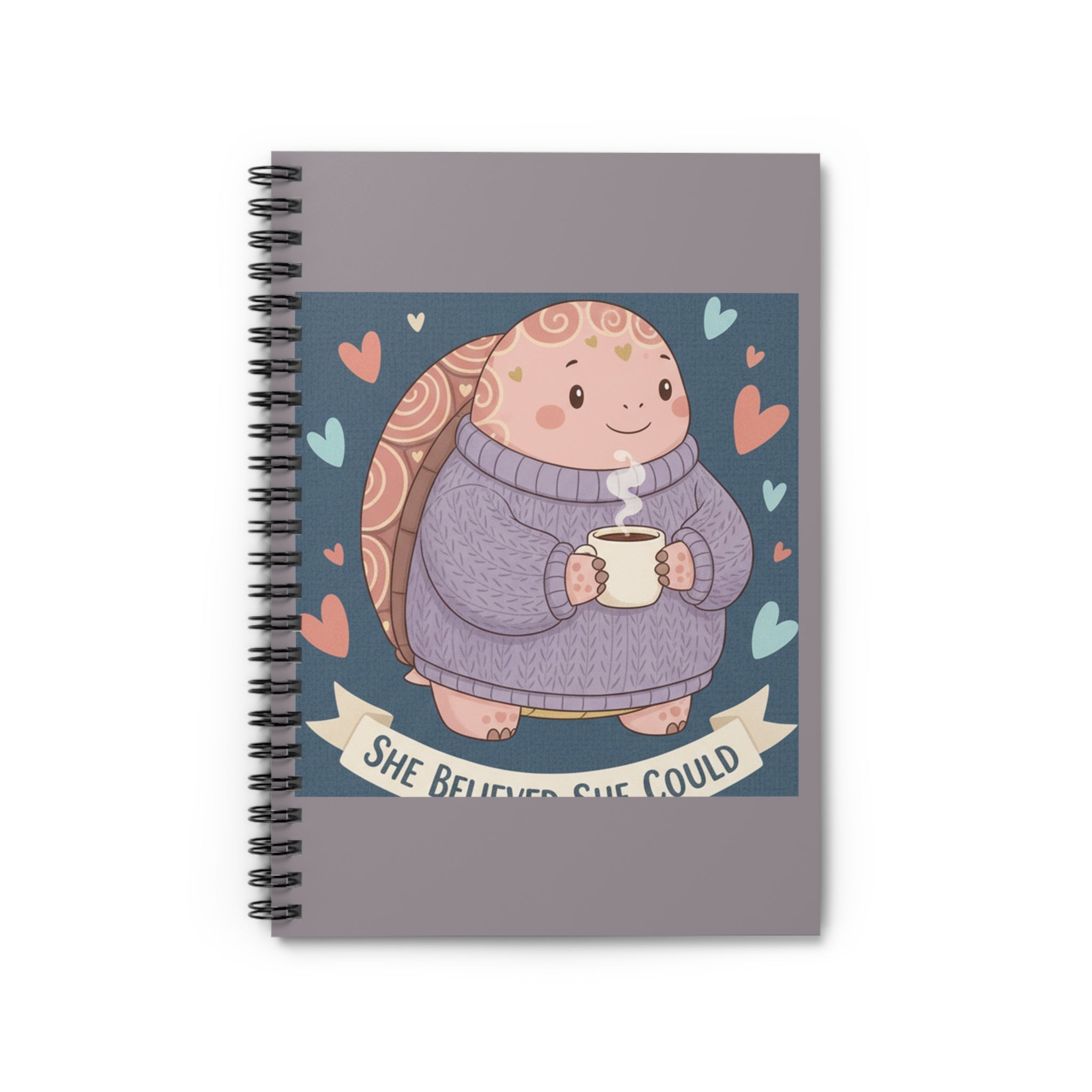 Turtle Spiral Notebook – She Believed She Could
