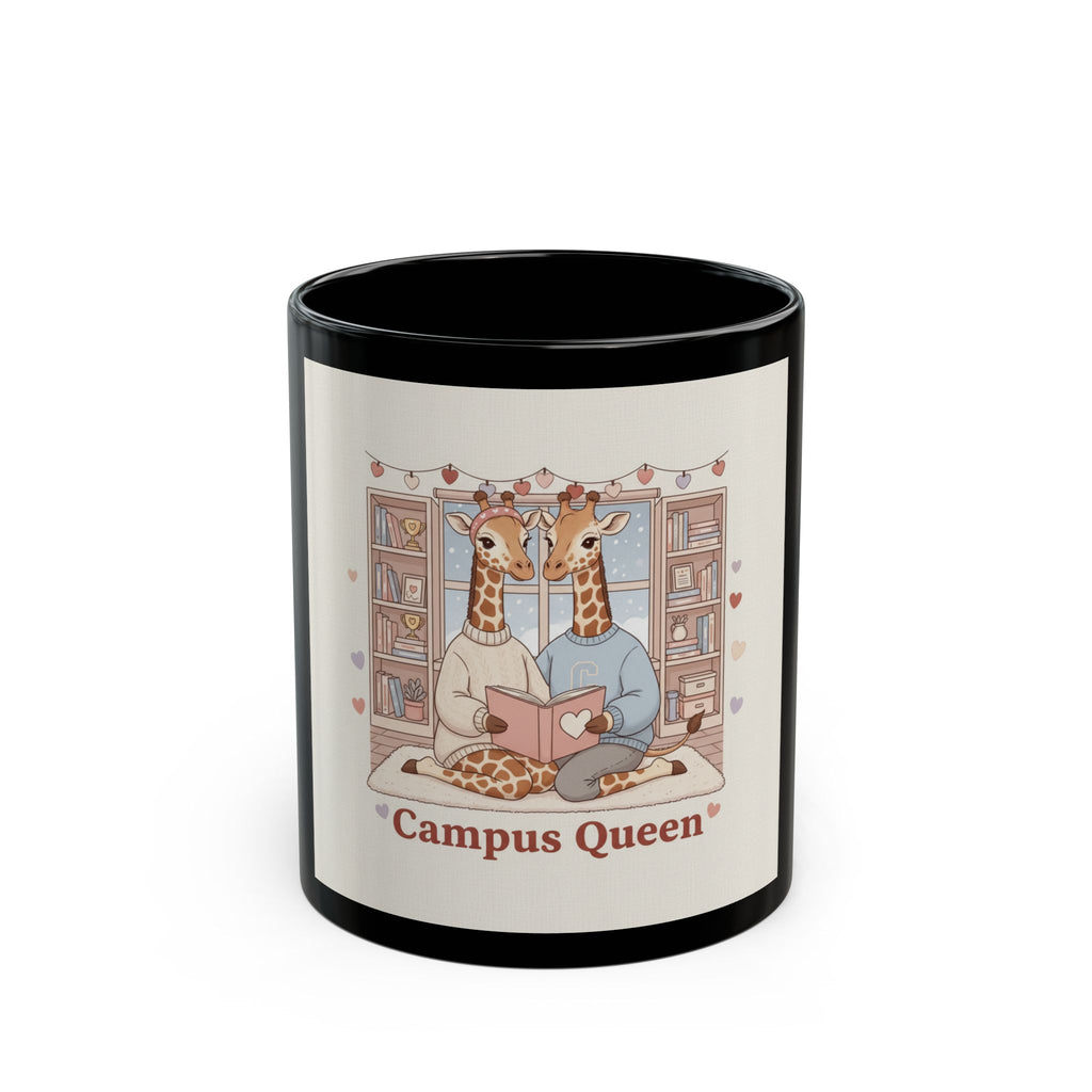 Campus Queen Giraffe Black Mug 11oz