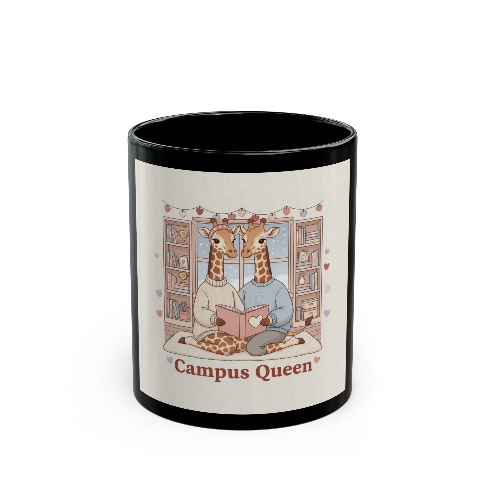 Campus Queen Giraffe Black Mug 11oz