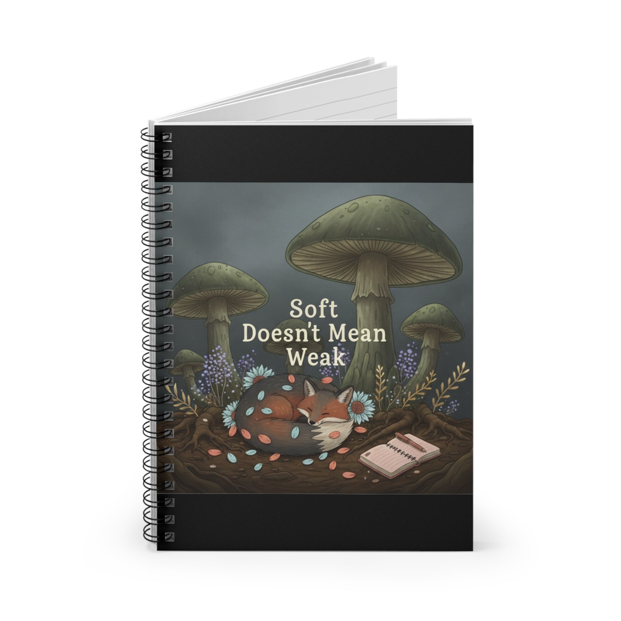 Fox Spiral Notebook – Soft Doesnt Mean Weak