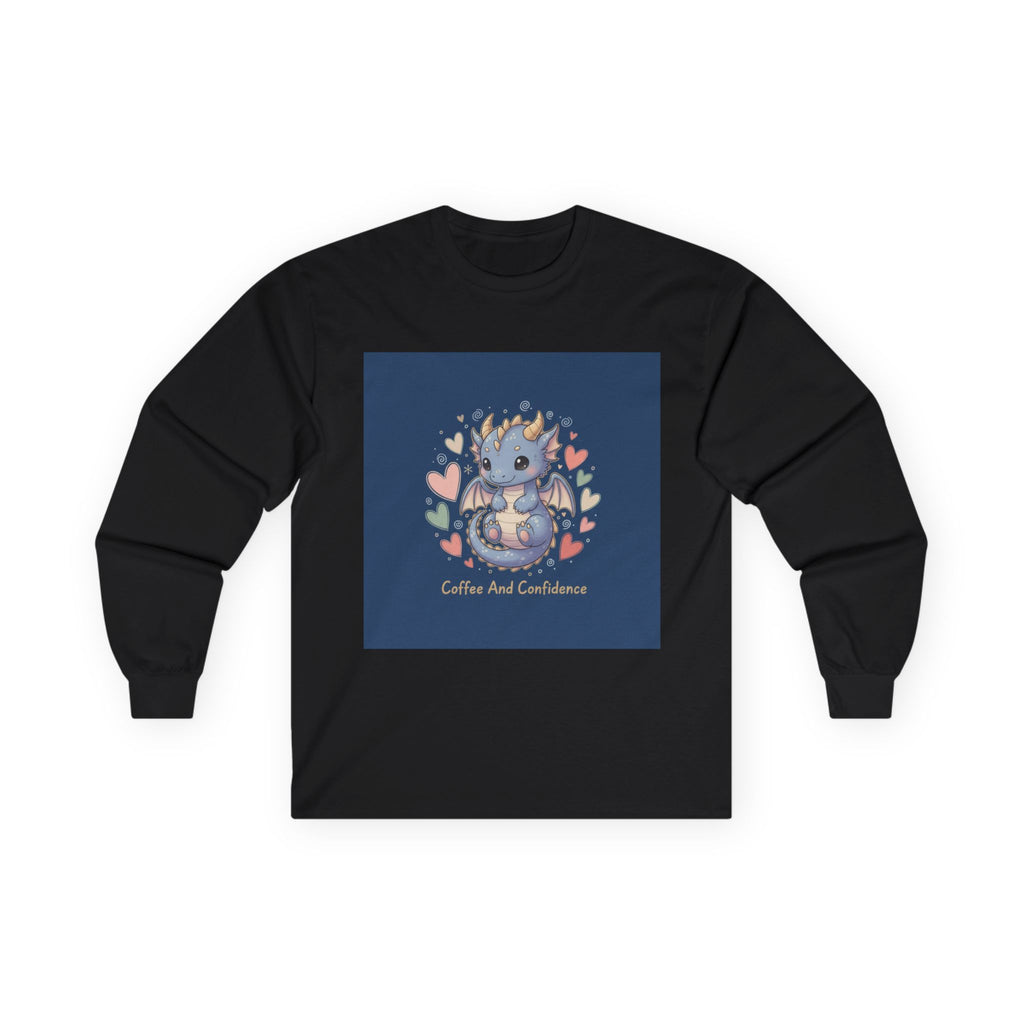 Coffee And Confidence Dragon Long Sleeve Tee