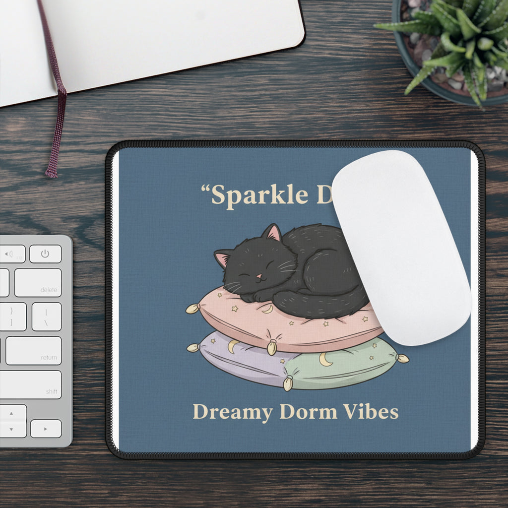 Black Cat Mouse Pad – Sparkle Daily Dreamy Dorm Vibes