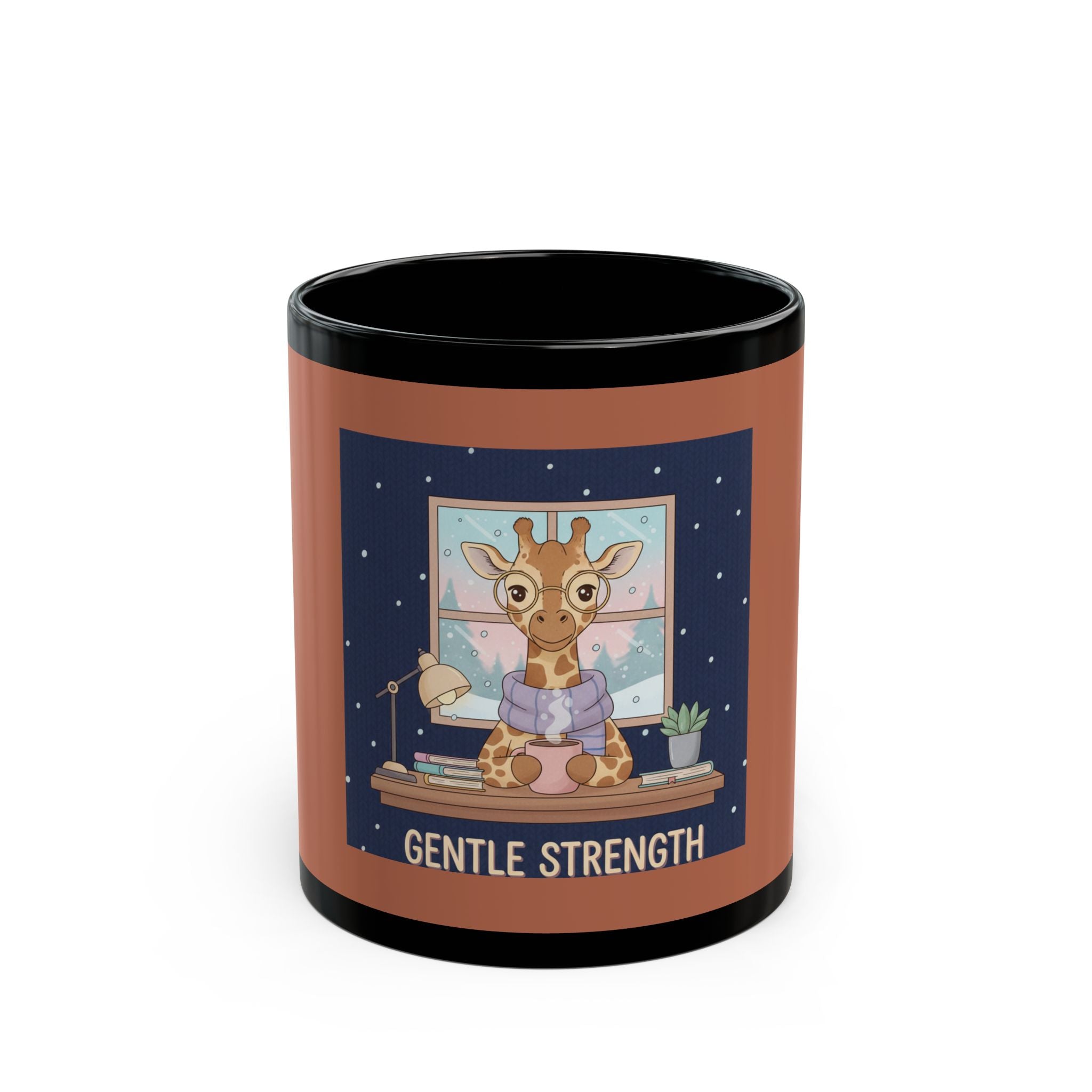 Bunny Black Mug 11oz – Gentle Strength