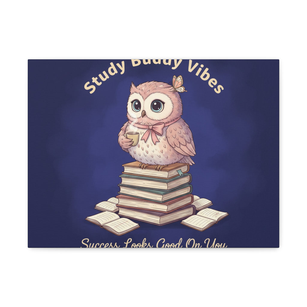 Owl Canvas Print – Study Buddy Vibes Success Looks Good on