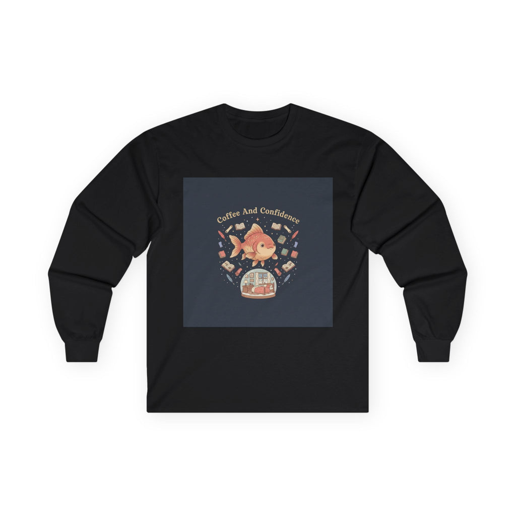 Coffee And Confidence Goldfish Long Sleeve Tee