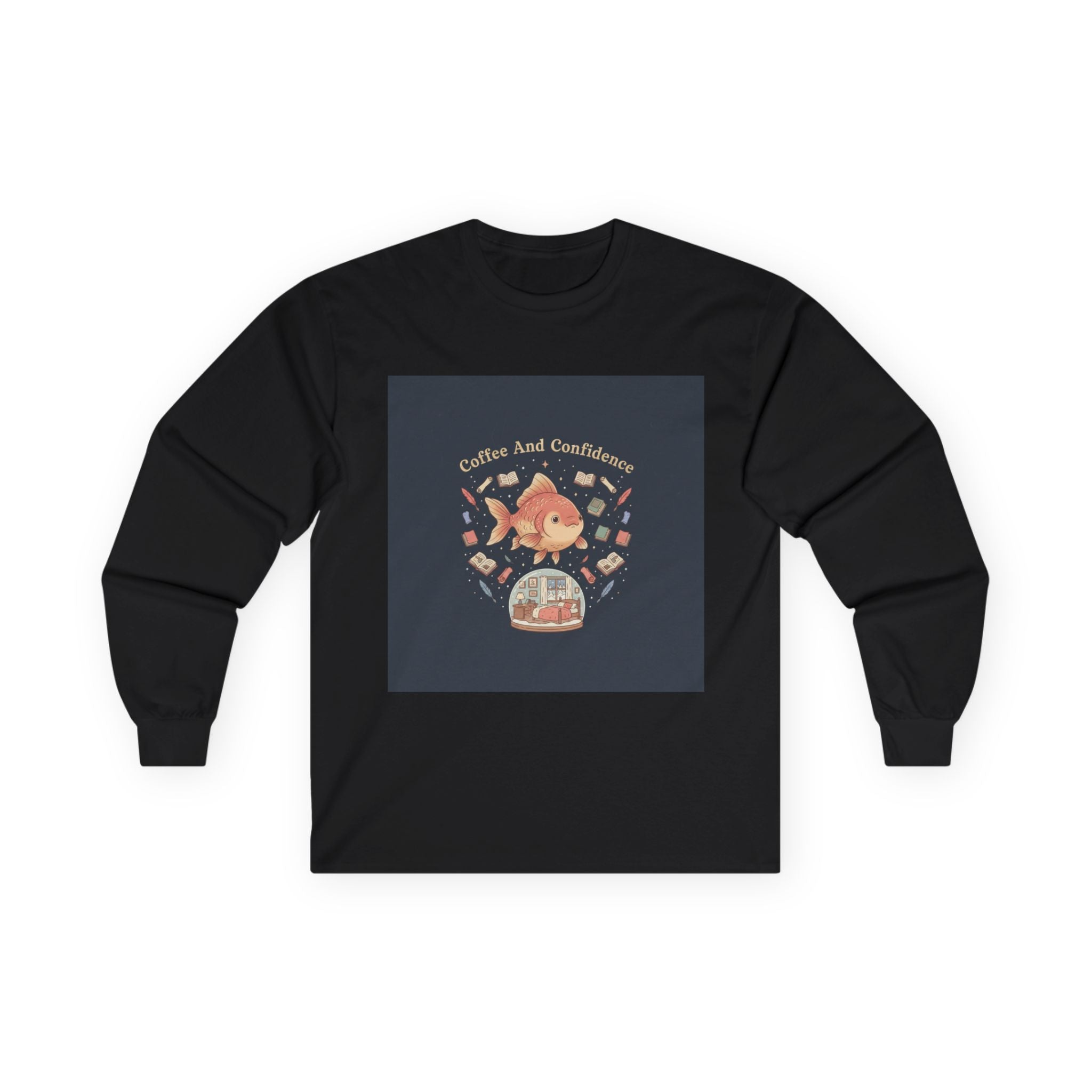 Coffee And Confidence Goldfish Long Sleeve Tee