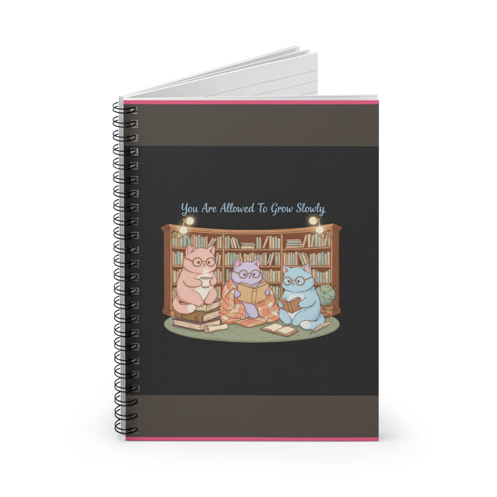 Cats With Glasses Spiral Notebook – You Are Allowed to Grow Slowly