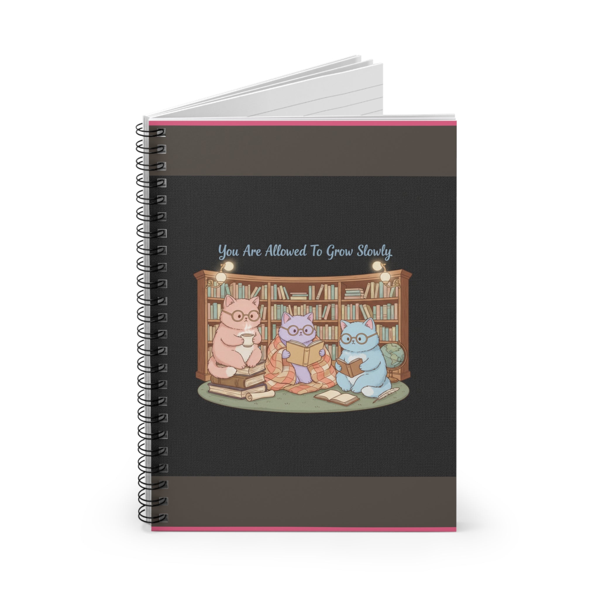 Cats With Glasses Spiral Notebook – You Are Allowed to Grow Slowly