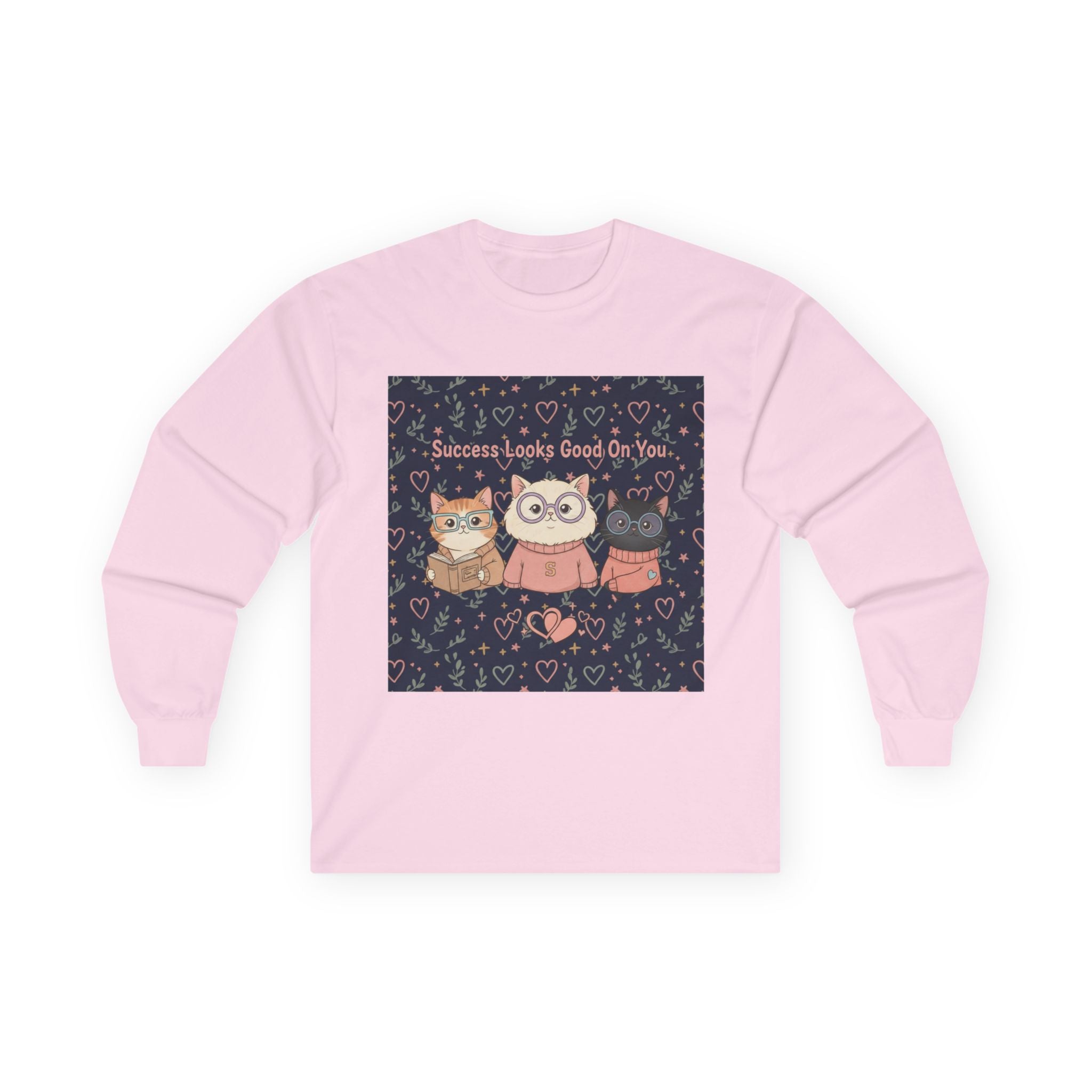 Cats With Glasses Long Sleeve Tee – Success Looks Good on You