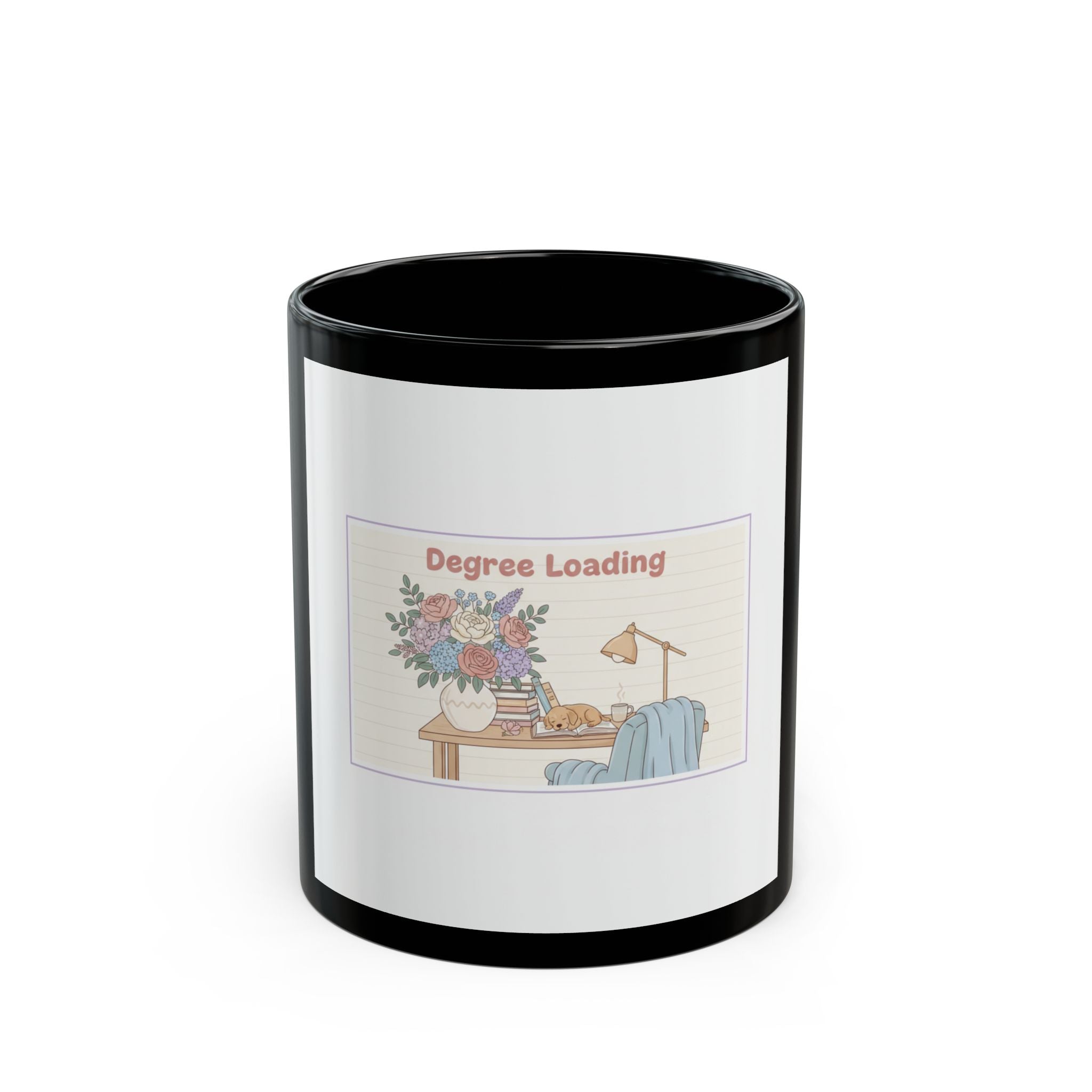 Degree Loading Puppy Black Mug 11oz