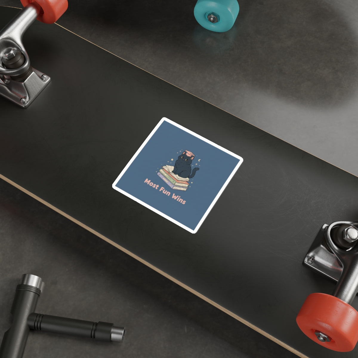 Black Cat Die-Cut Sticker – Most Fun Wins