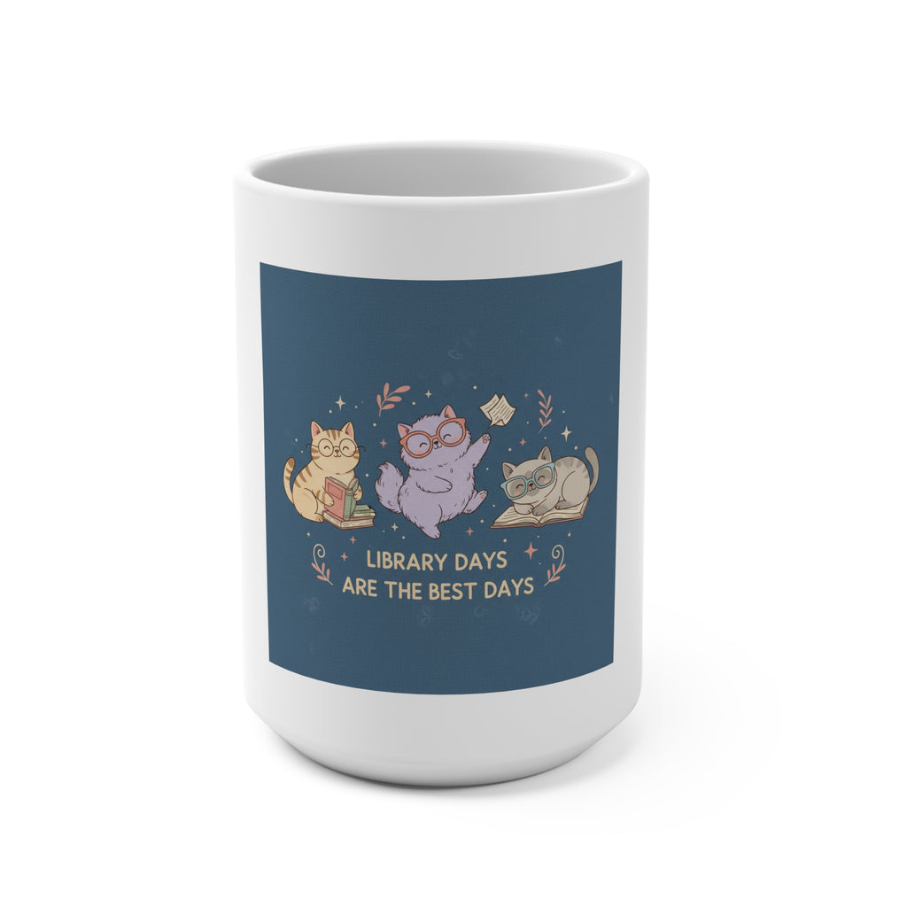 Cats With Glasses Mug 15oz – Library Days Are the Best Days