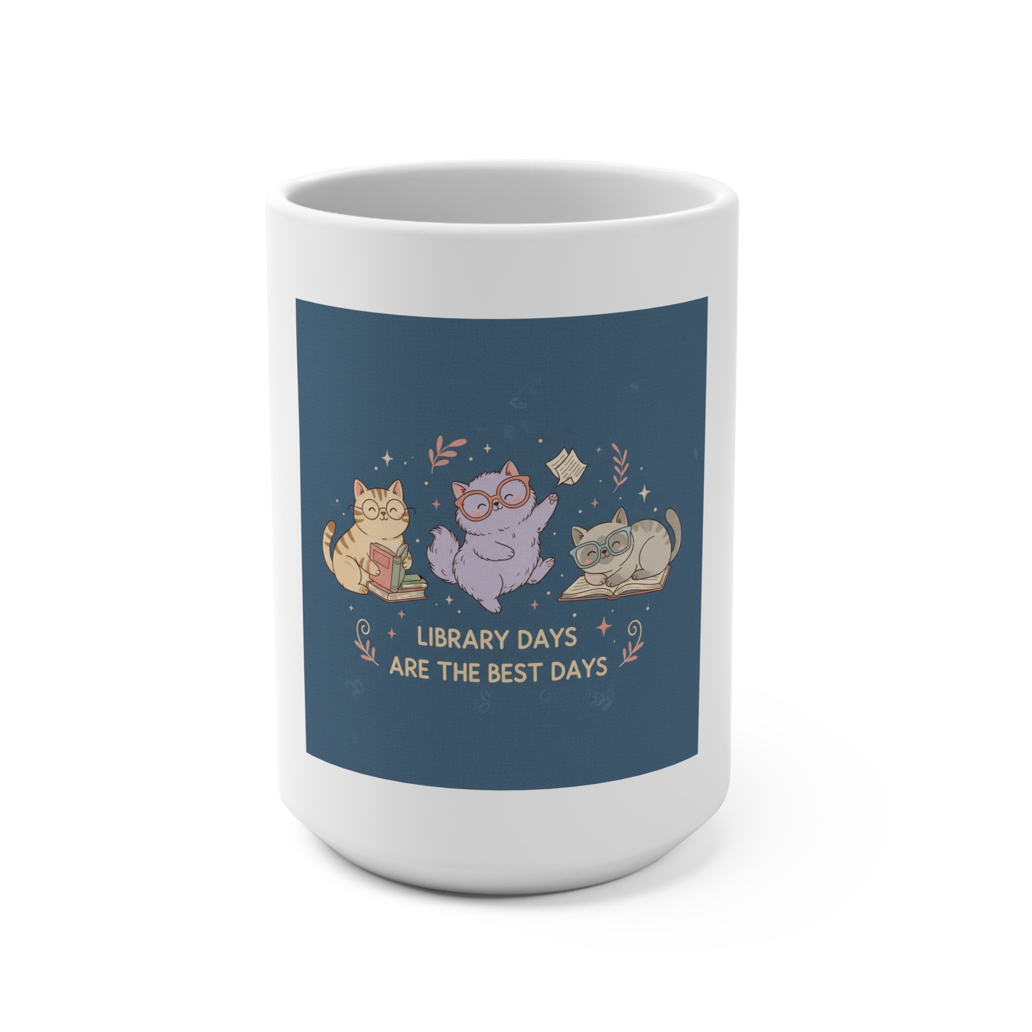 Cats With Glasses Mug 15oz – Library Days Are the Best Days