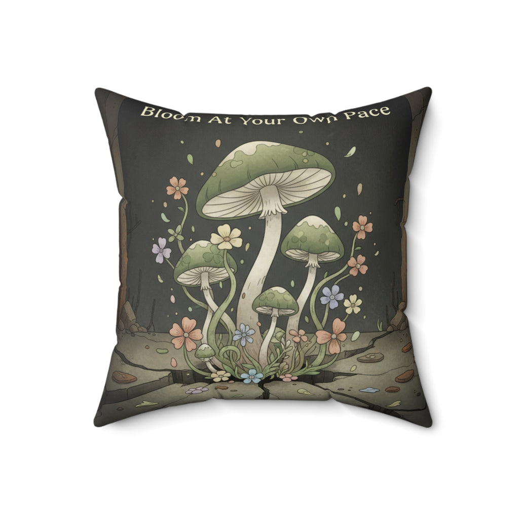 Black Cat Square Pillow – Bloom at Your Own Pace