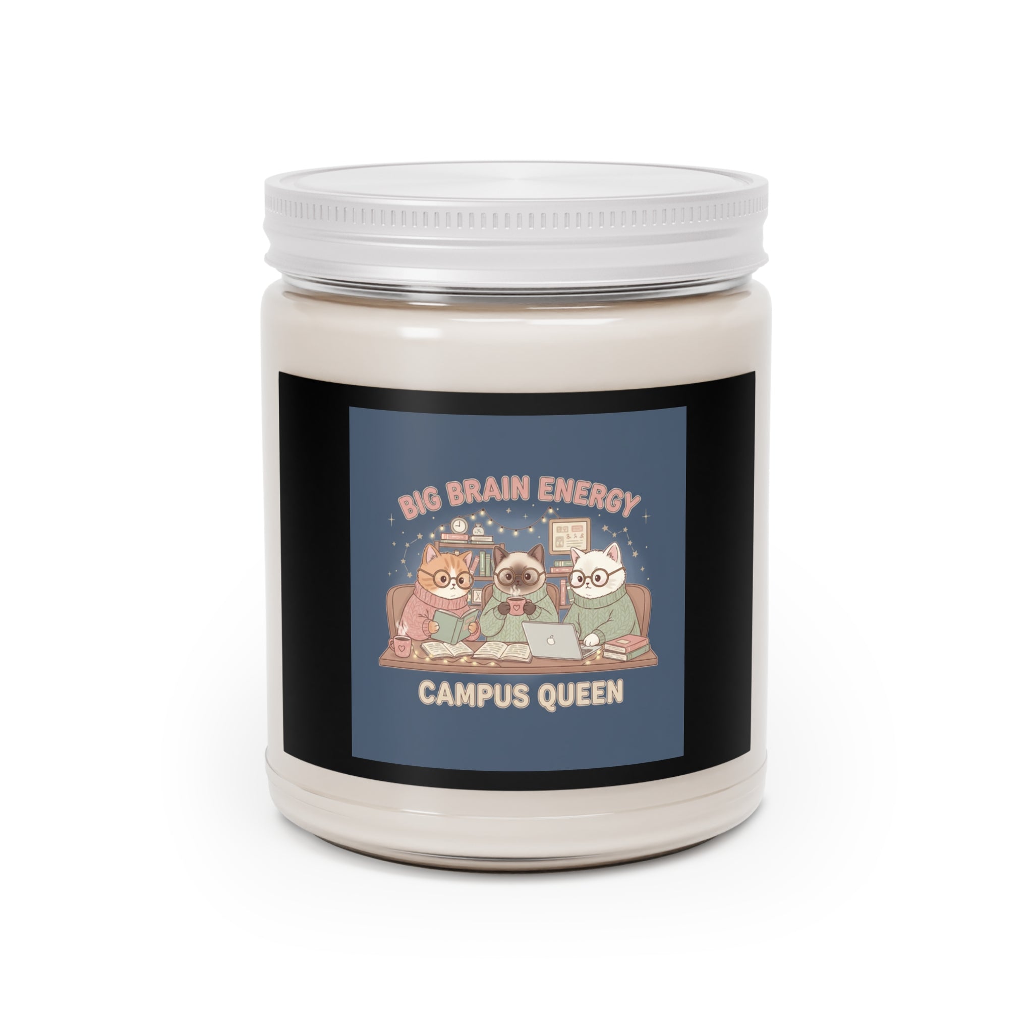 Cat Scented Candle – Big Brain Energy Campus Queen