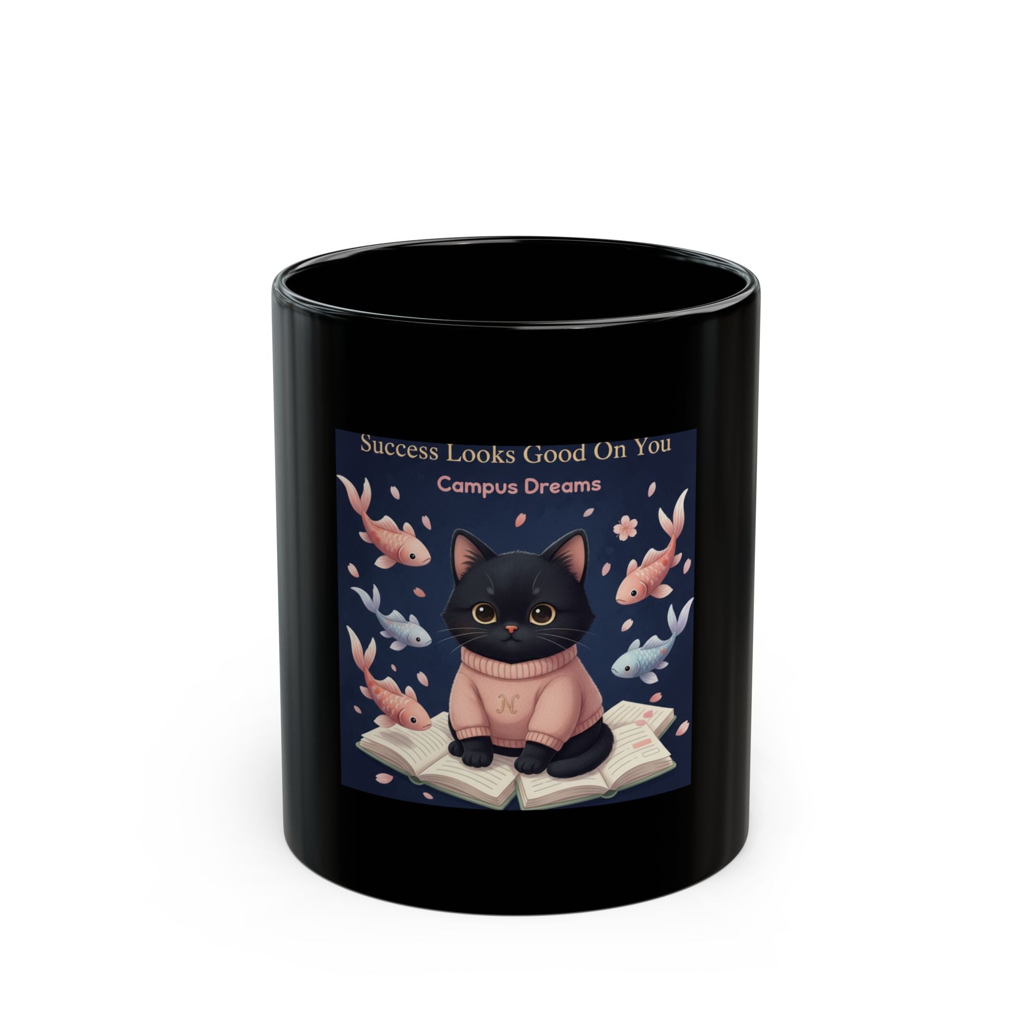 Black Cat Black Mug 11oz – Success Looks Good on You Campus Dreams