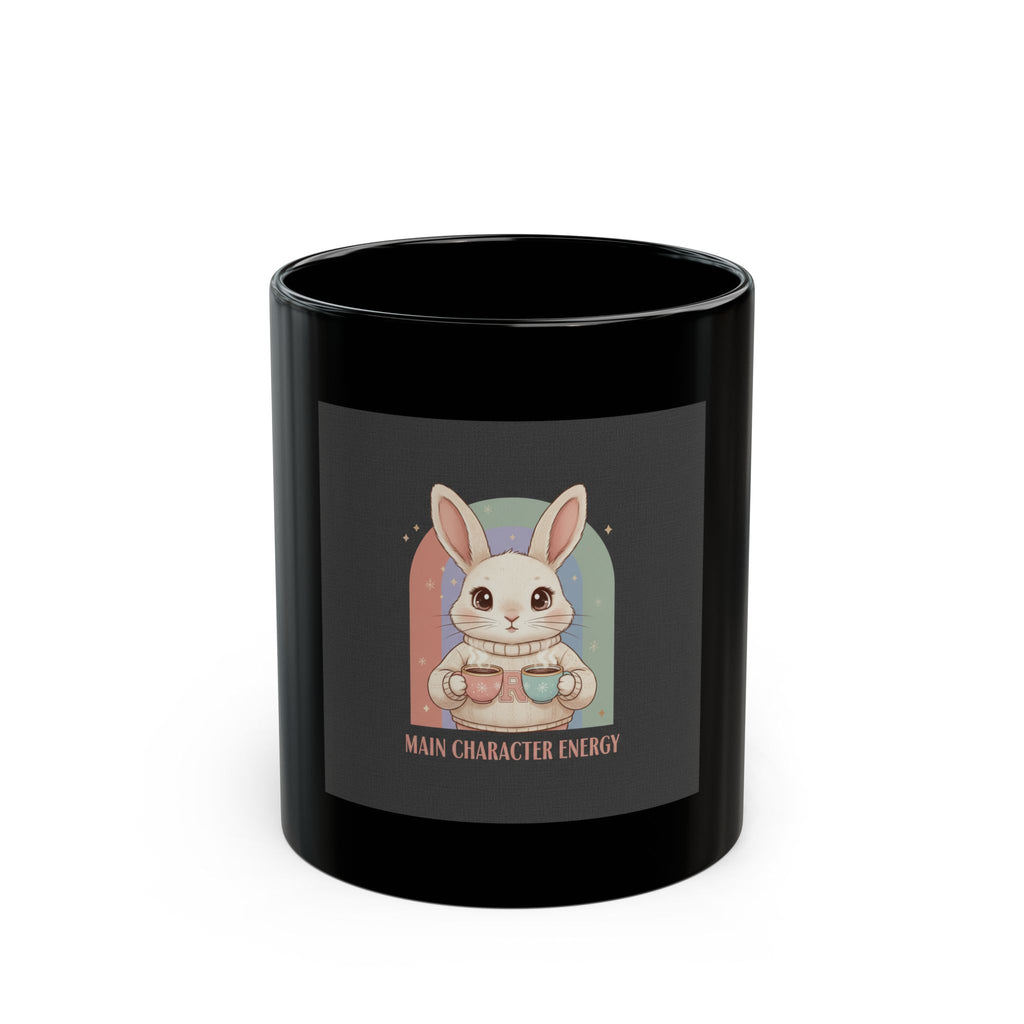 Bunny Black Mug 11oz – Main Character Energy