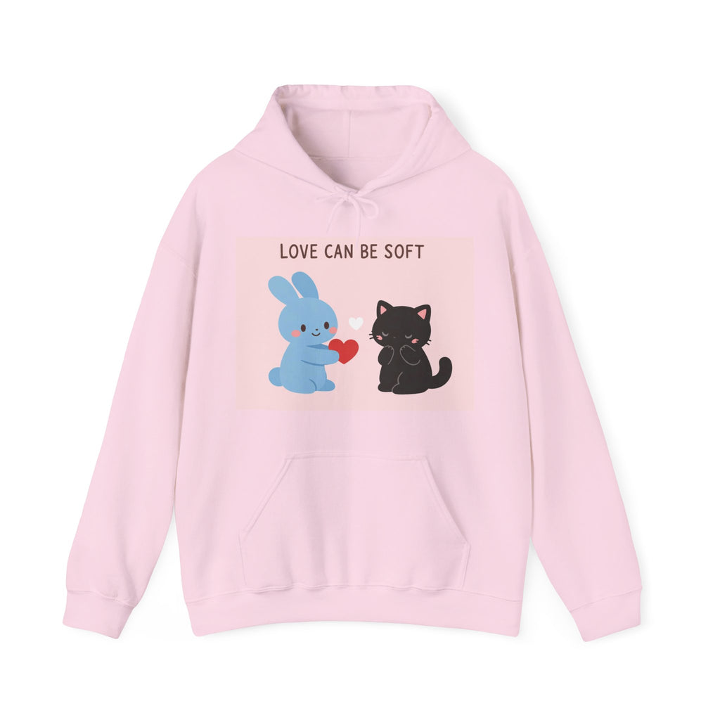 "LOVE CAN BE SOFT" Black Cat Hoodie | College Girl Gift | Fashion | KayKay Classics
