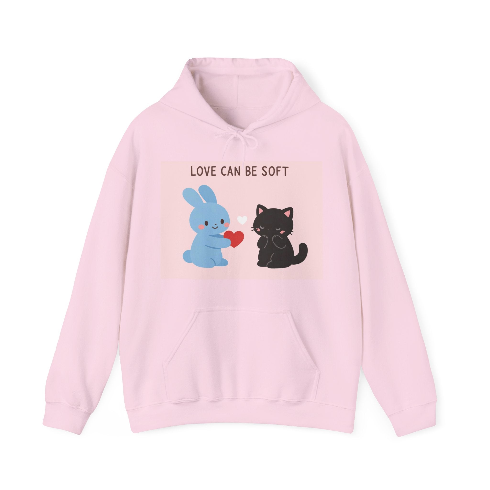 "LOVE CAN BE SOFT" Black Cat Hoodie | College Girl Gift | Fashion | KayKay Classics