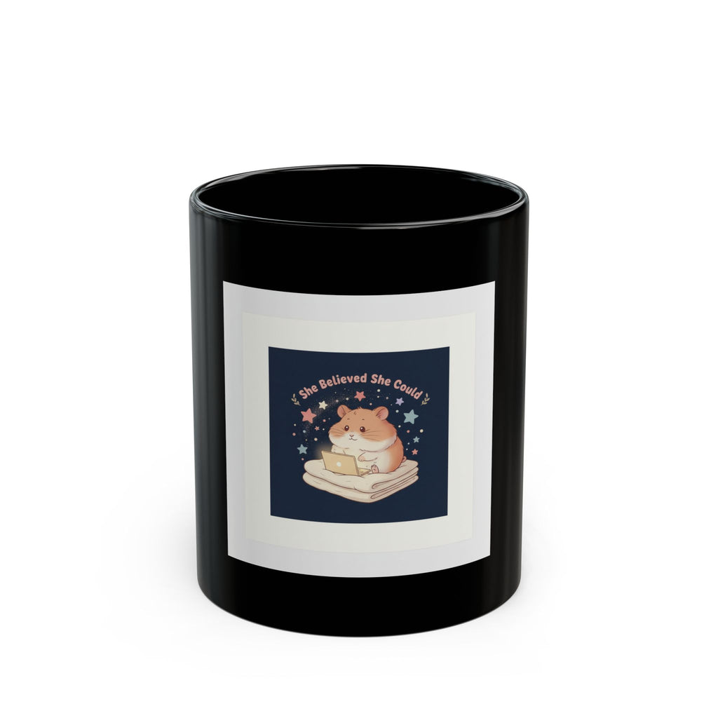 Bear Black Mug 11oz – She Believed She Could