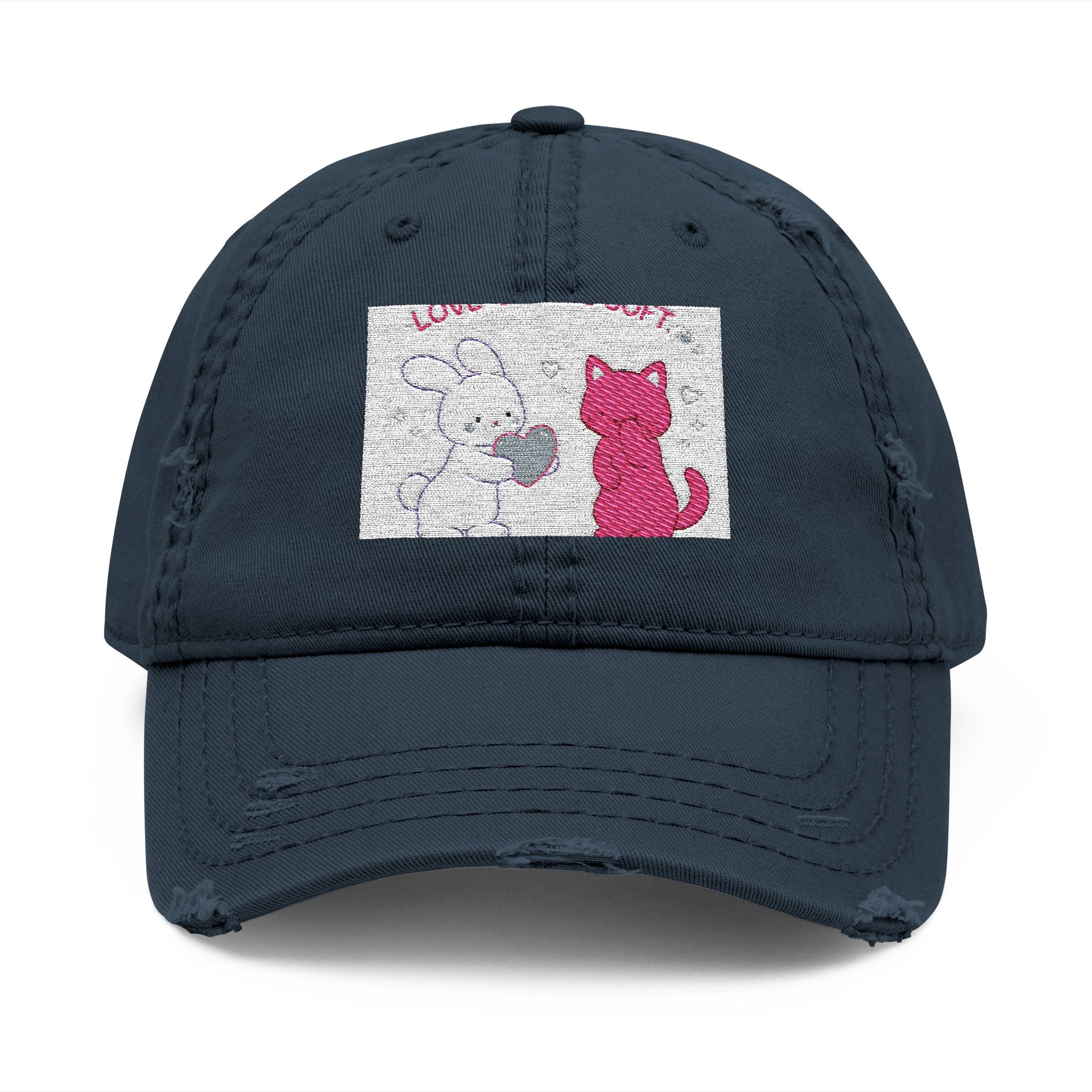 "LOVE CAN BE SOFT" Black Cat Dad Hat | College Girl Gift | Fashion | KayKay Classics