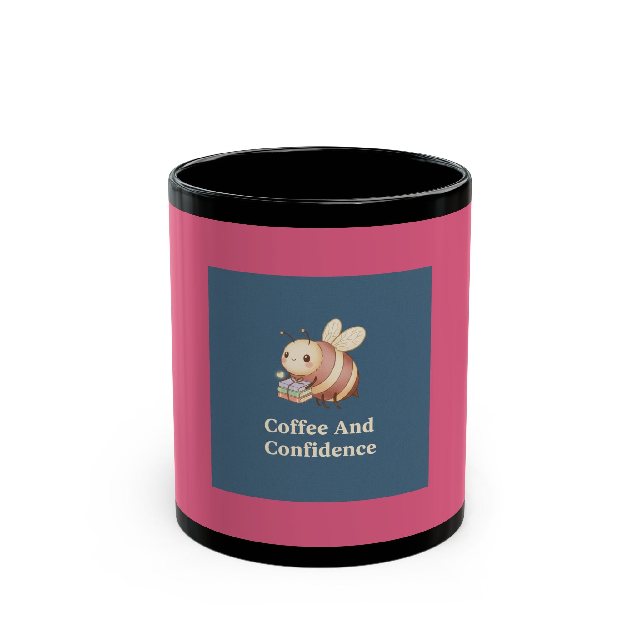 Bee Black Mug 11oz – Coffee and Confidence
