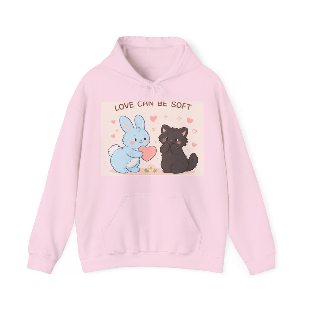 "LOVE CAN BE SOFT" Black Cat Hoodie | College Girl Gift | Fashion | KayKay Classics