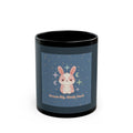 Bunny Black Mug 11oz – Dream Big, Study Hard