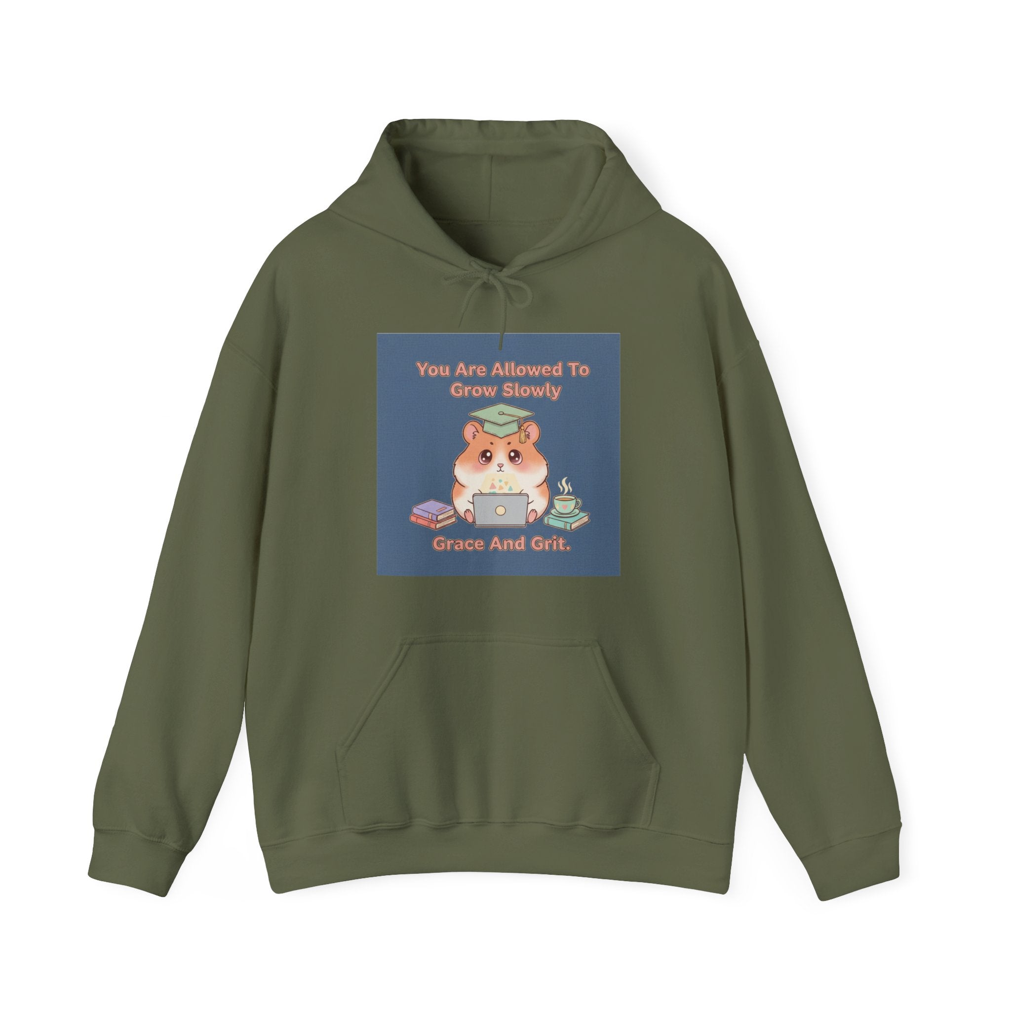 Hamster With Laptop Hoodie – You Are Allowed to Grow Slowly Grace and