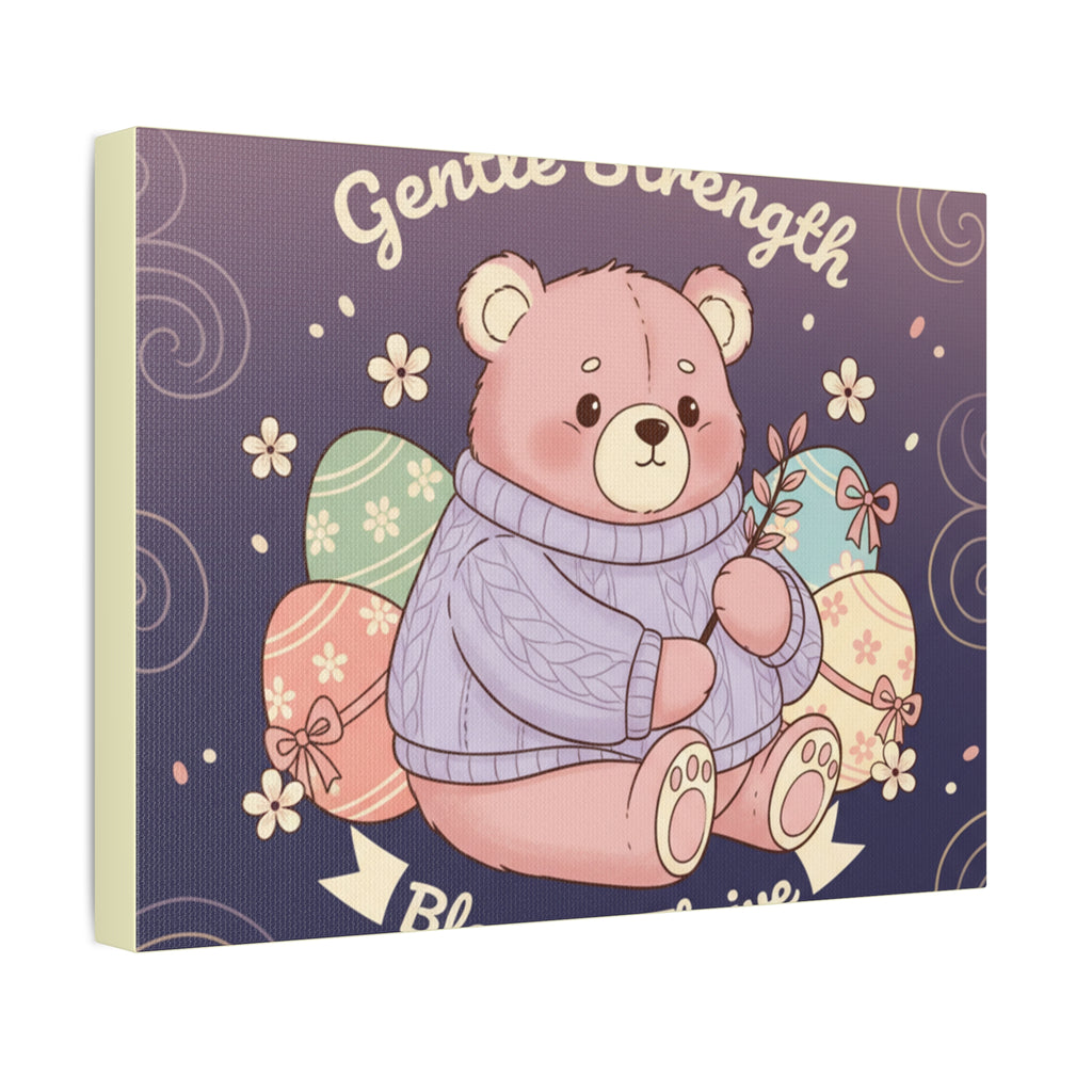 Bear Canvas Print – Gentle Strength Bloom Thrive
