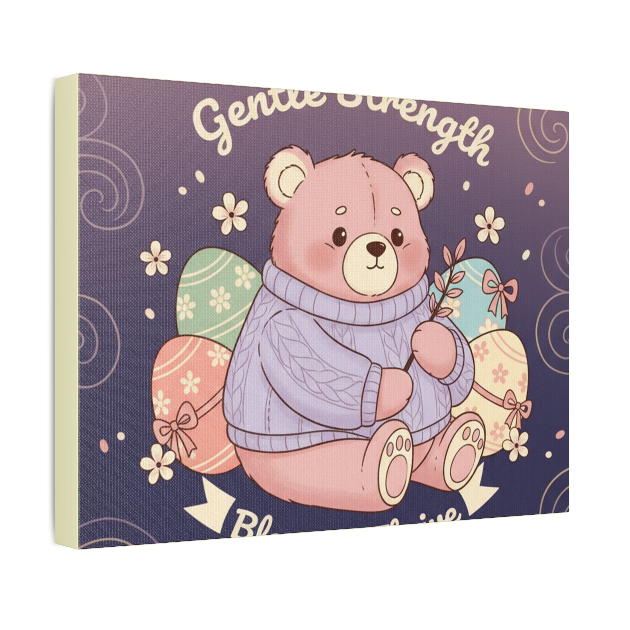 Bear Canvas Print – Gentle Strength Bloom Thrive