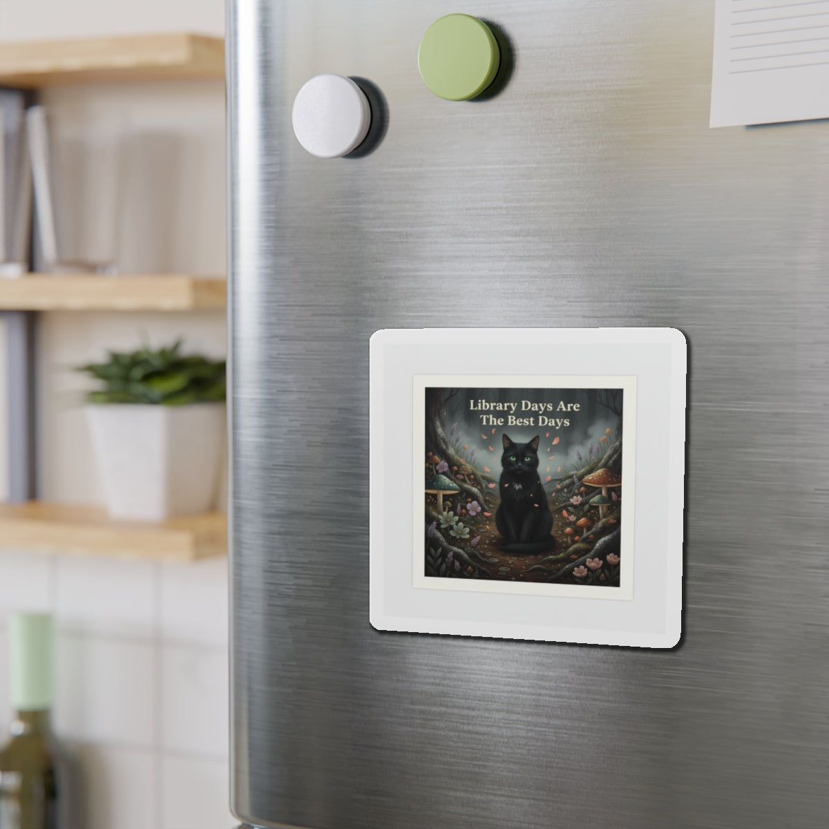 Cat Die-Cut Magnet – Library Days Are the Best Days