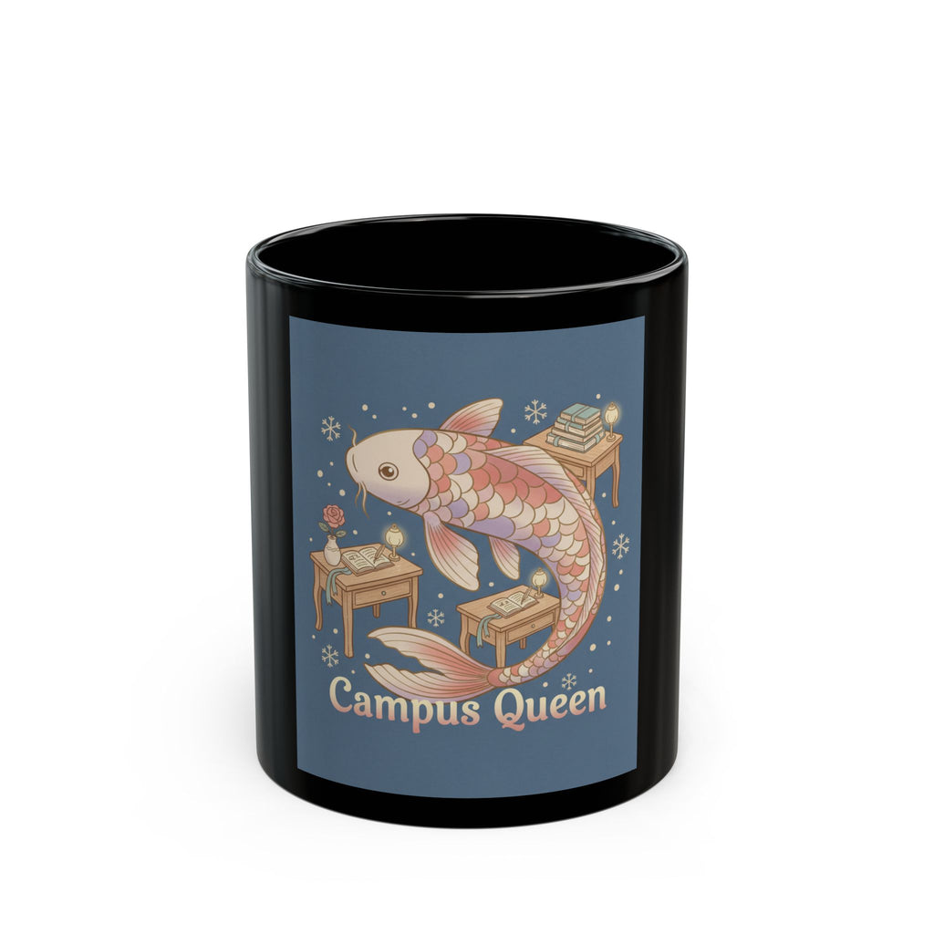 campus queen Black Mug 11oz