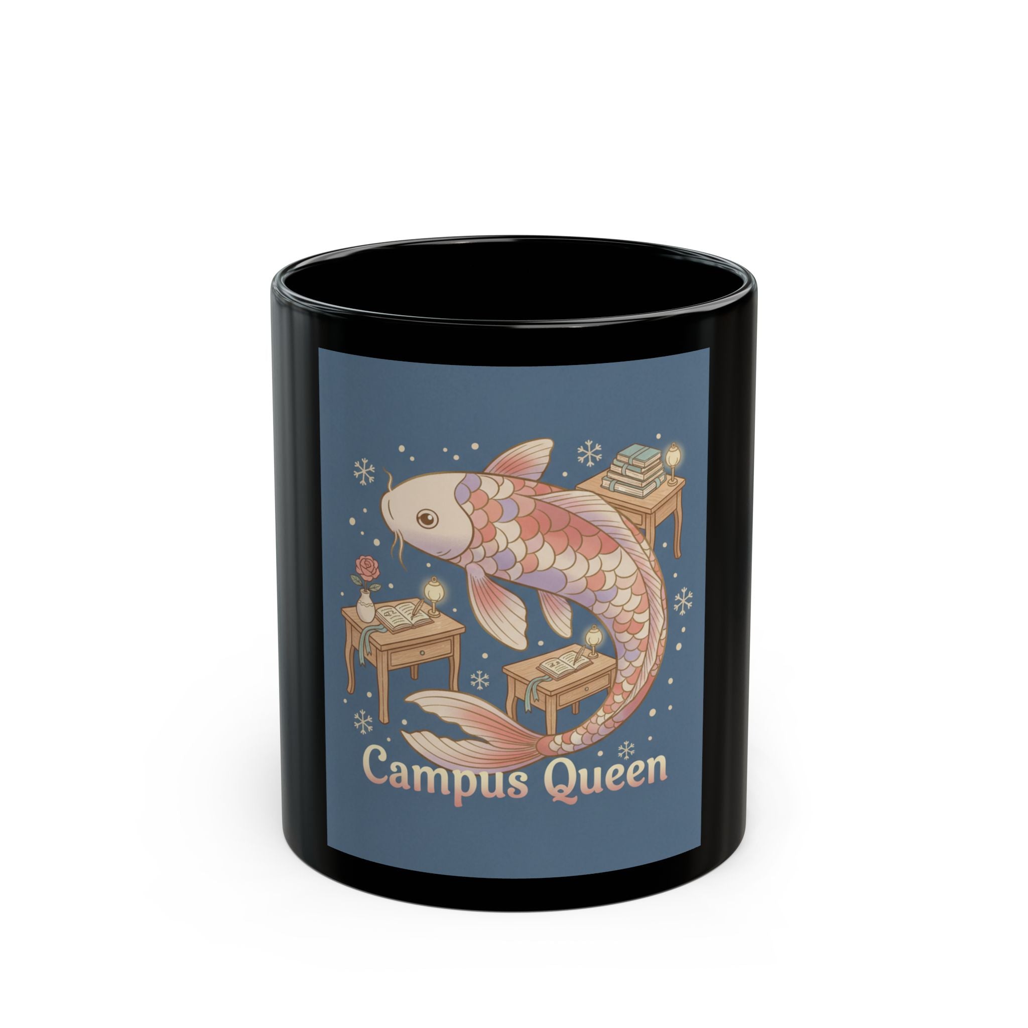 campus queen Black Mug 11oz