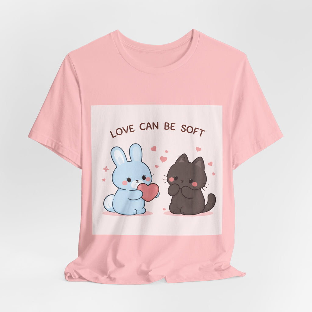 "LOVE CAN BE SOFT" Black Cat Women Tee | College Girl Gift | Fashion | KayKay Classics