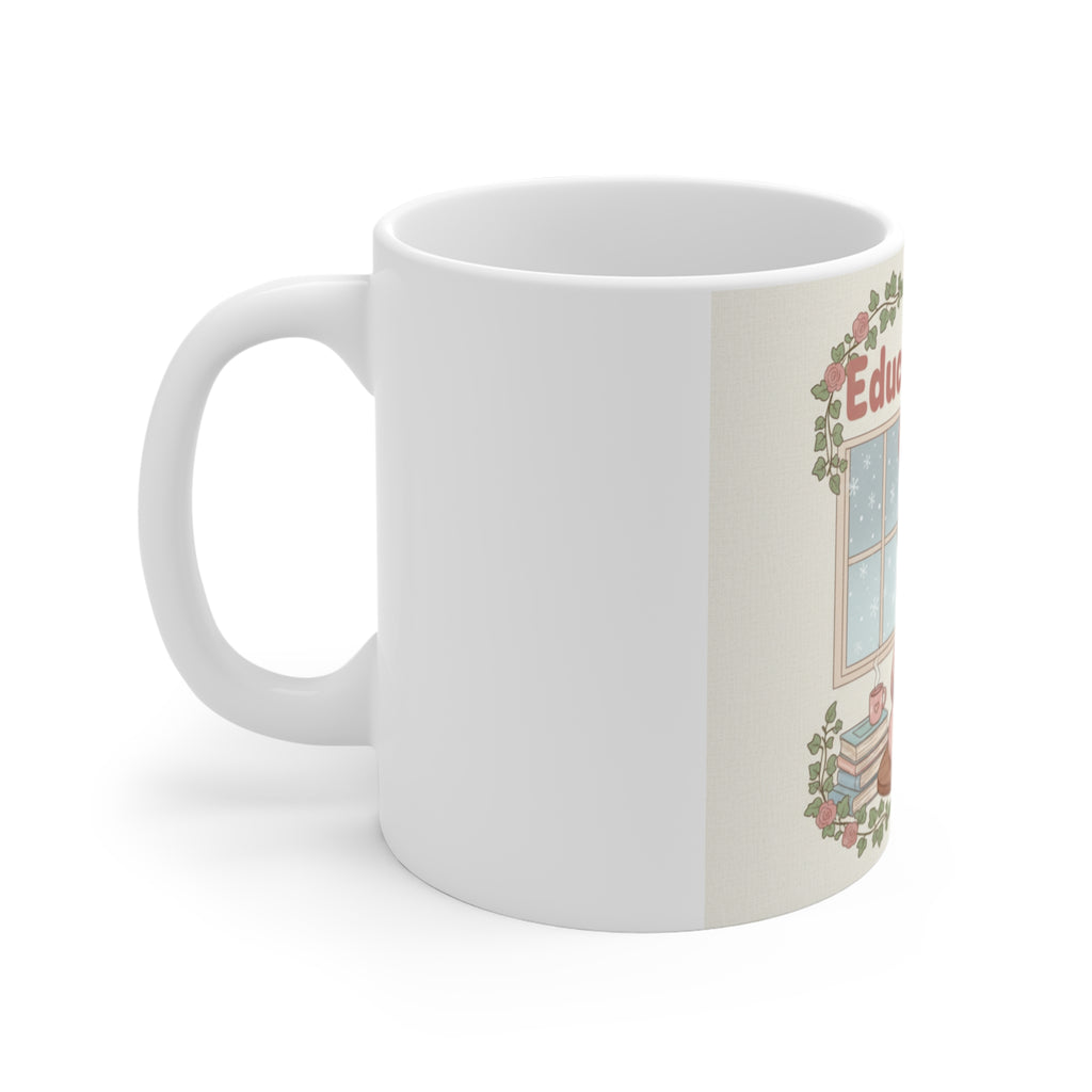 Educated And Cute Panda, giraffe Mug 11oz