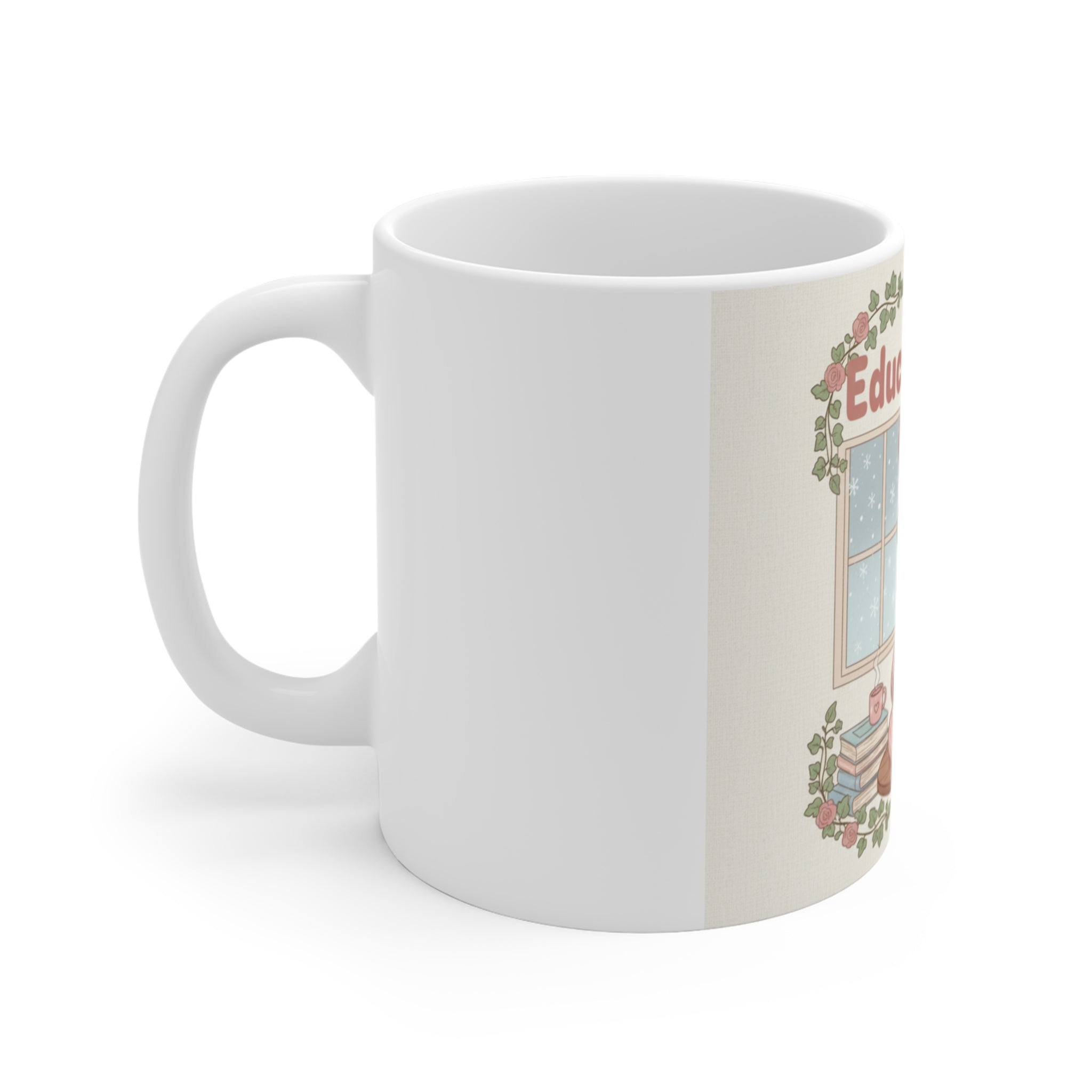 Educated And Cute Panda, giraffe Mug 11oz