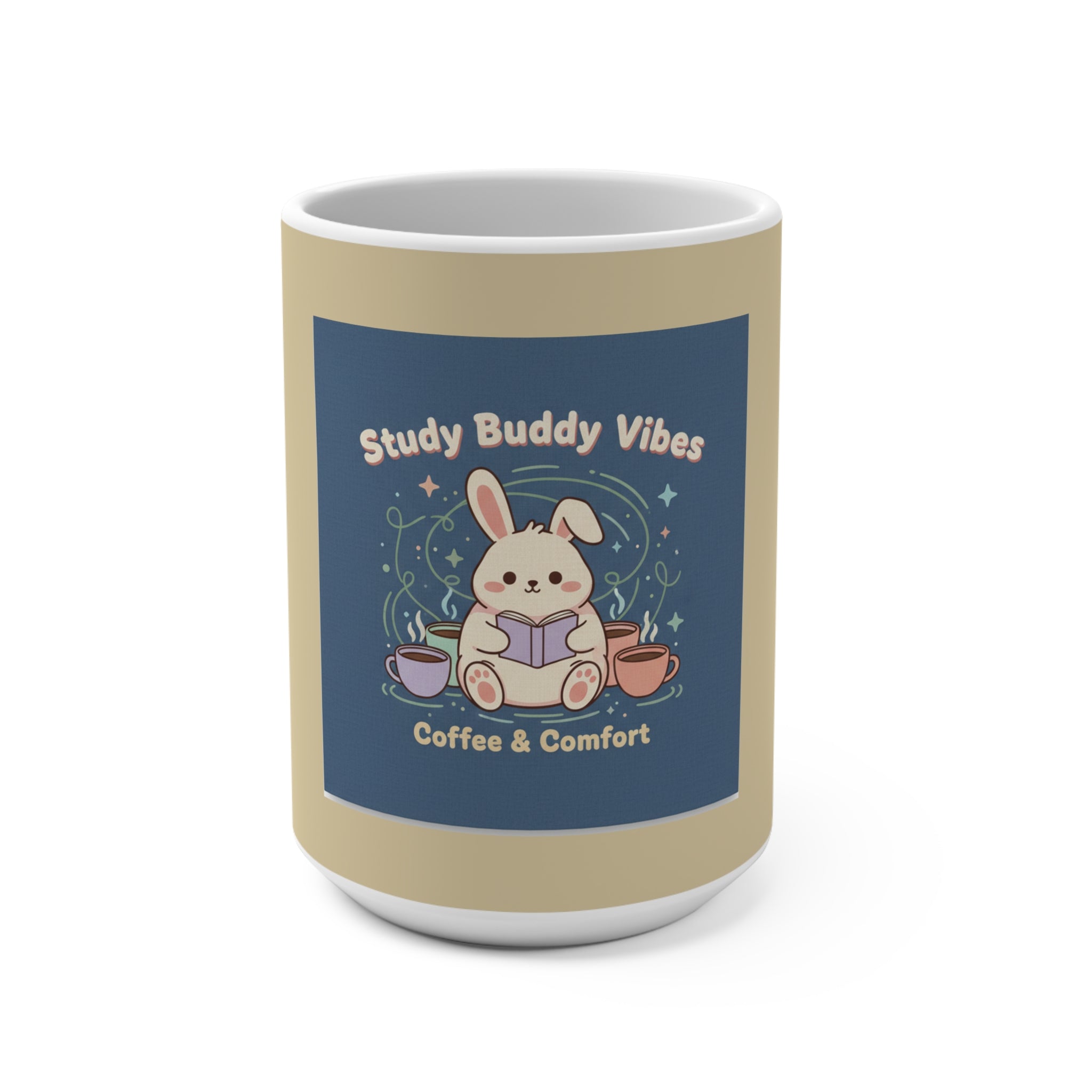 Bunny Mug 15oz – Study Buddy Vibes Coffee Comfort