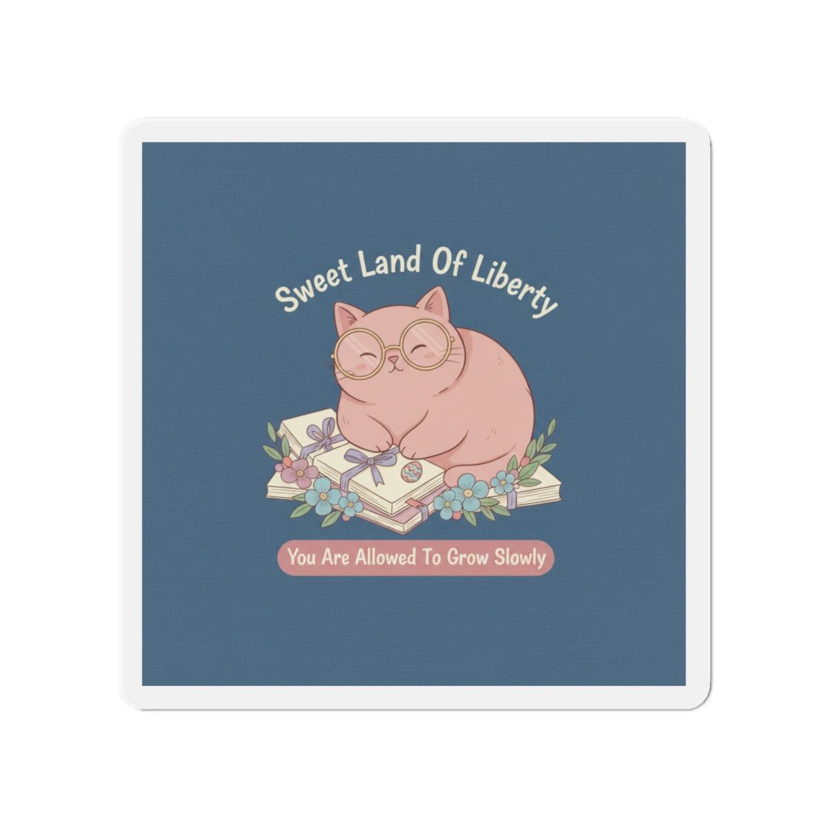 Cat Die-Cut Magnet – Sweet Land of Liberty