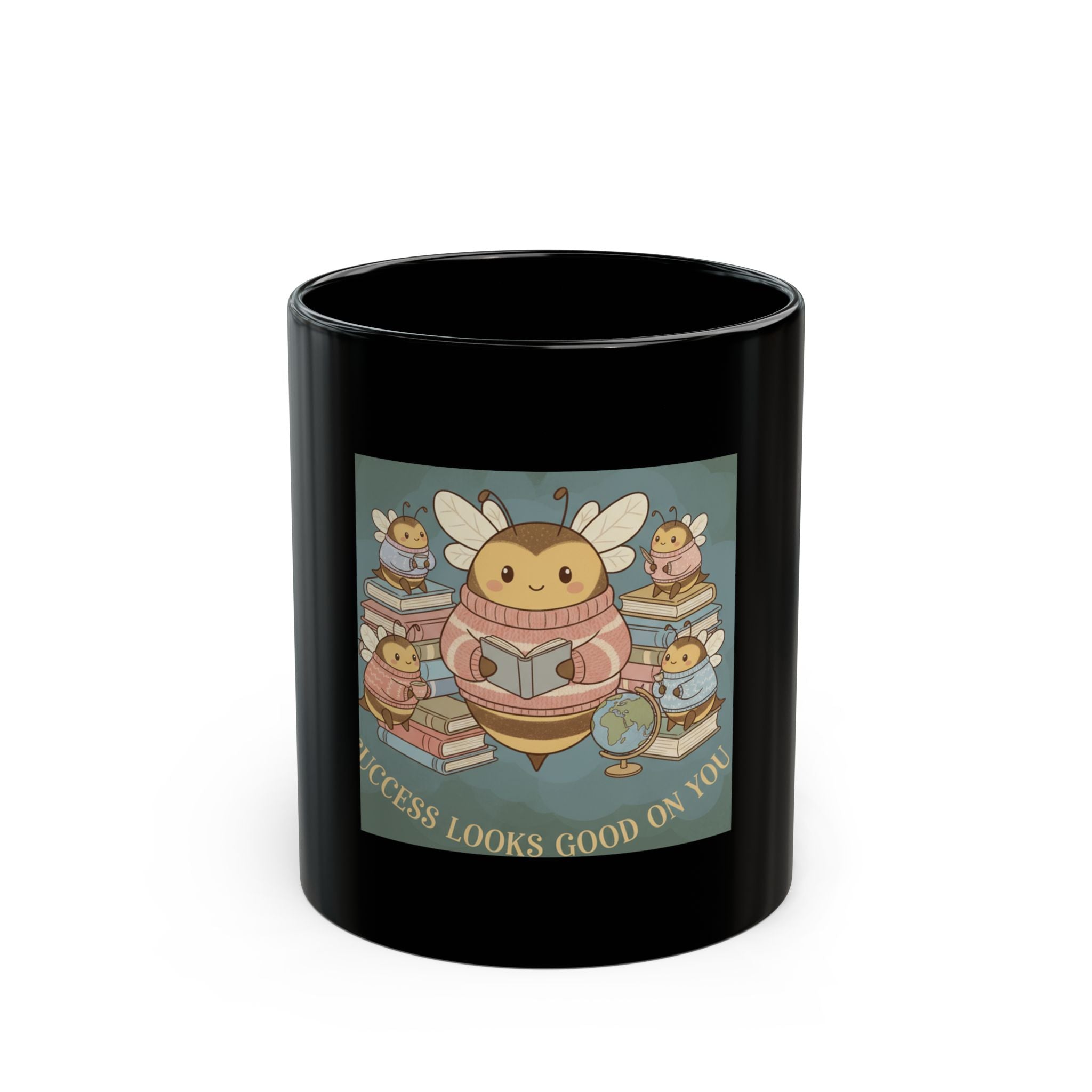 Honeybees Black Mug 11oz – Success Looks Good on You